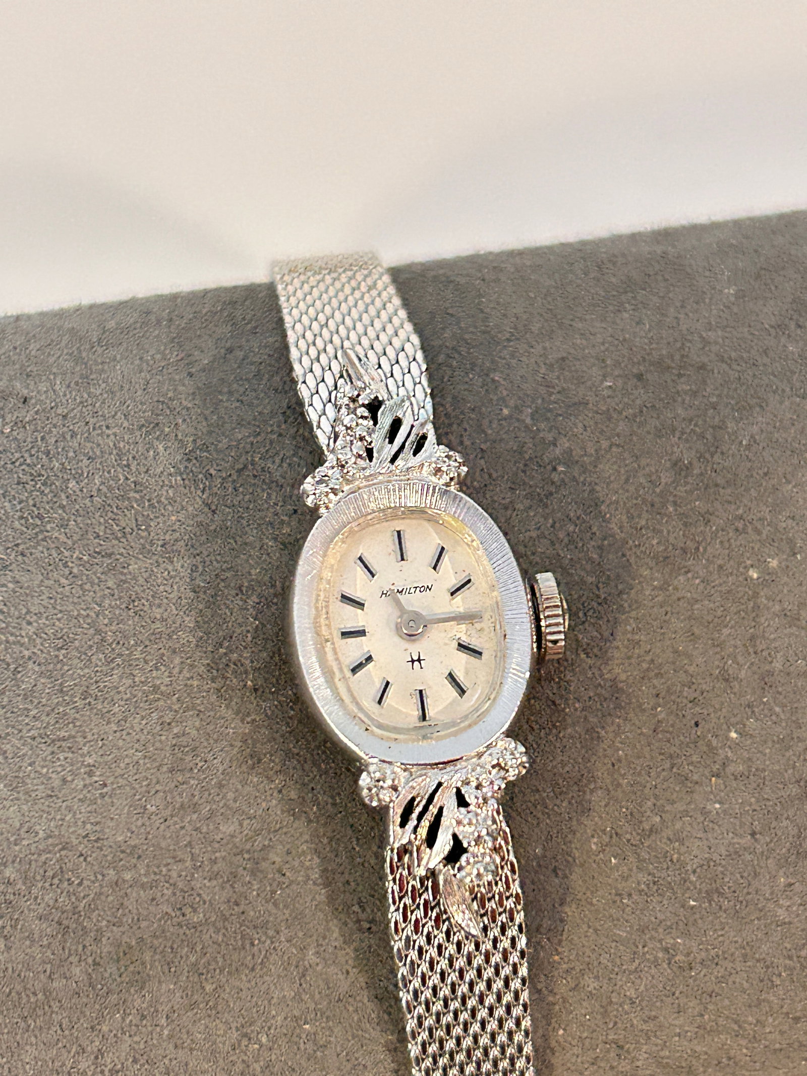 Vintage HAMILTON Diamond Women?s 17j Mechanical Windup Watch 10K Rolled Gold working (1 of 4)