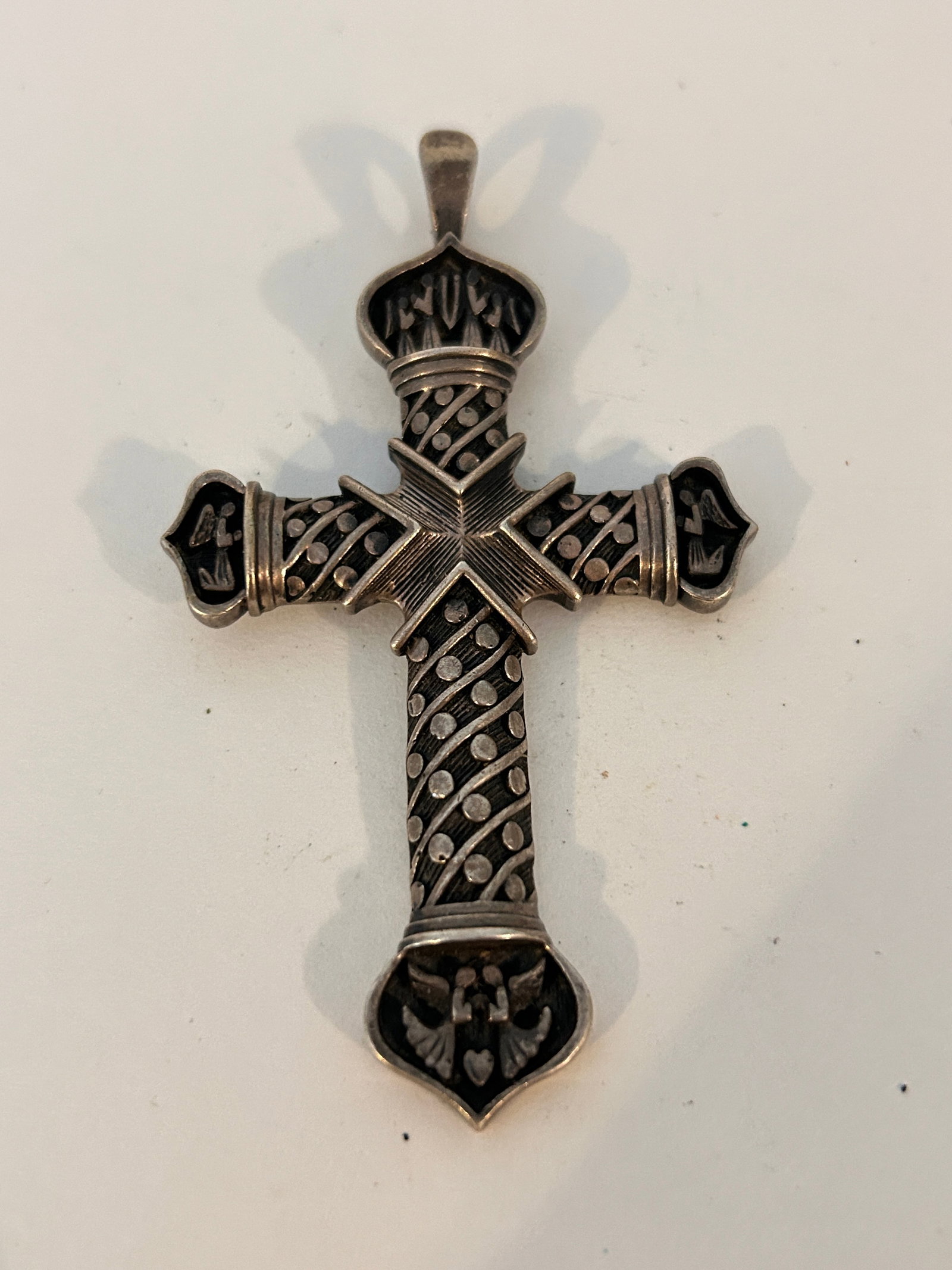 Sterling Silver 925 Cross Pendant 3 1/2" Orthodox 23 grams: Sterling Silver 925 Cross Pendant 3 1/2" Orthodox 23 grams Please view all photos as they are part of the description and condition of this Item, Feel free to contact me with questions or picture requ
