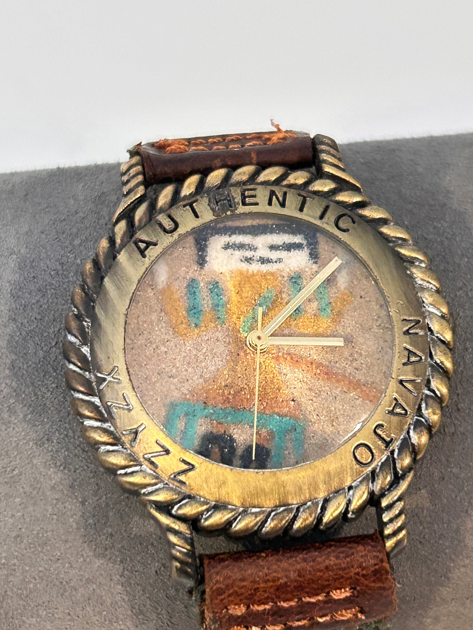 Authentic Navajo Watch ZZYZX design 2001 Sand painting dial working (1 of 5)