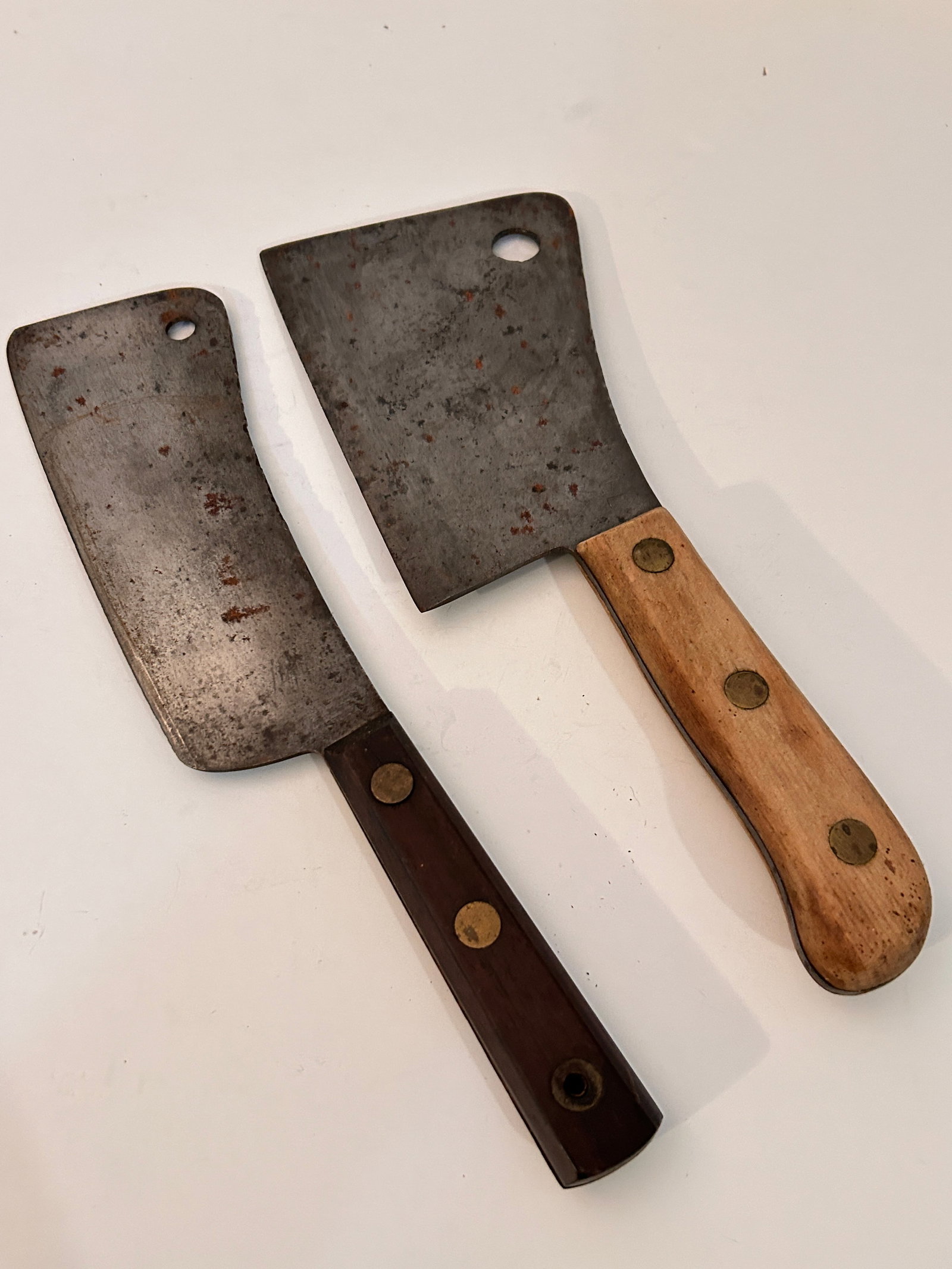 Vintage Lot of 2 Butcher Knifes Briddell has a crack on handle: Vintage Lot of 2 Butcher Knifes Briddell has a crack on handle Please view all photos as they are part of the description and condition of this Item, Feel free to contact me with questions or picture 
