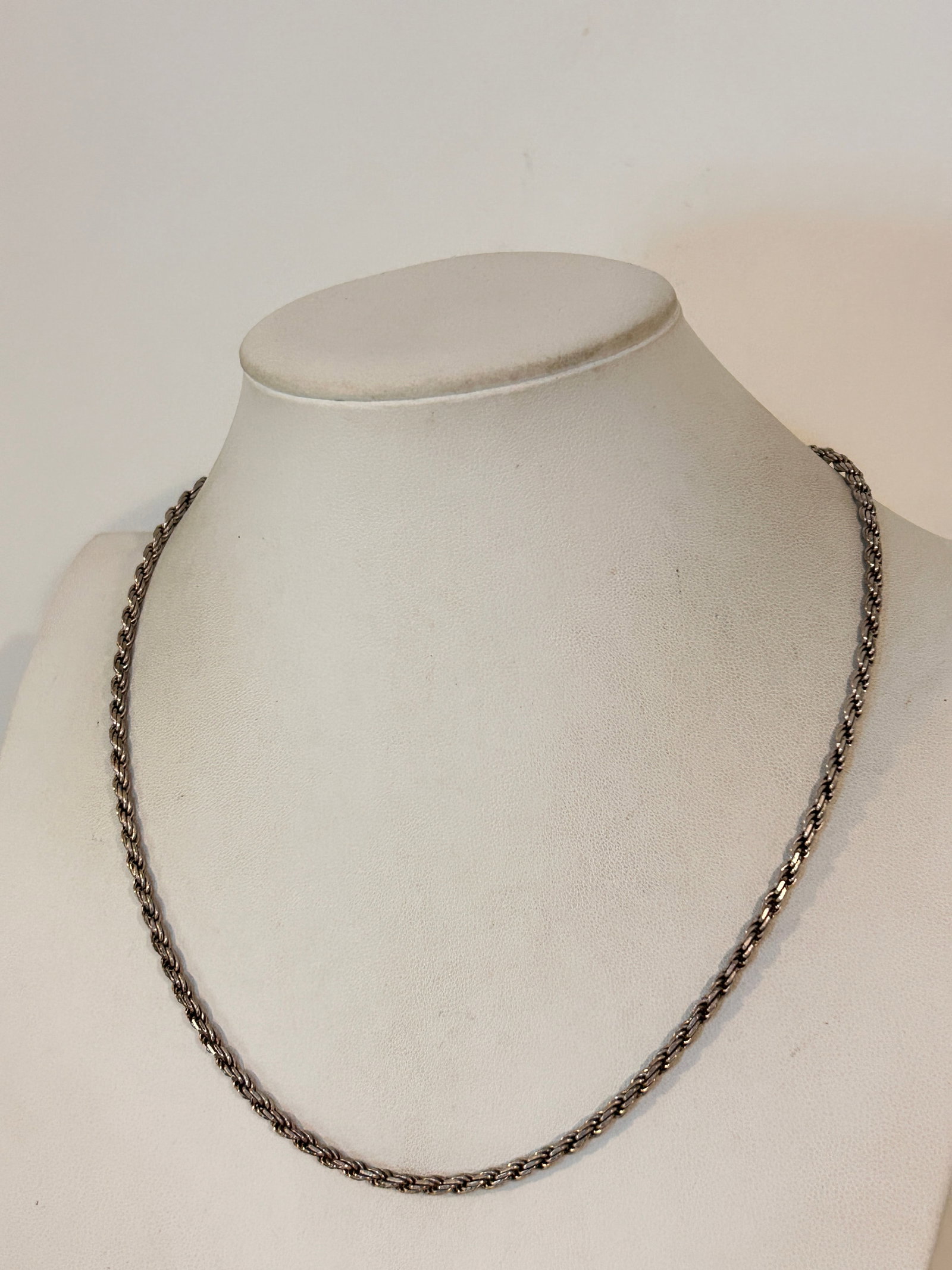 Vintage Sterling Silver Rope Chain Necklace 20" 20 grams (1 of 4)