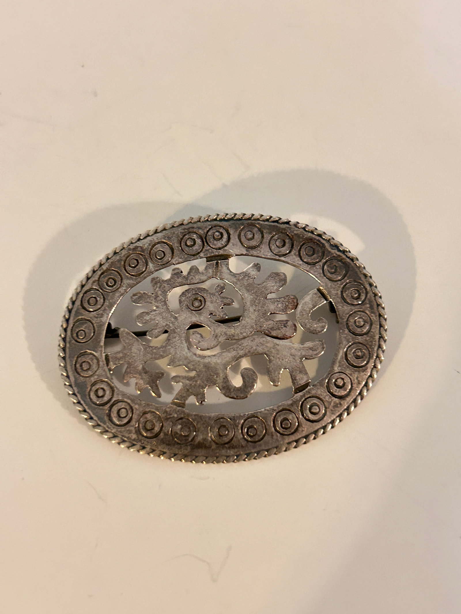 Taxco Aztec Sterling Monkey Brooch Signed BL 925 Silver (1 of 4)