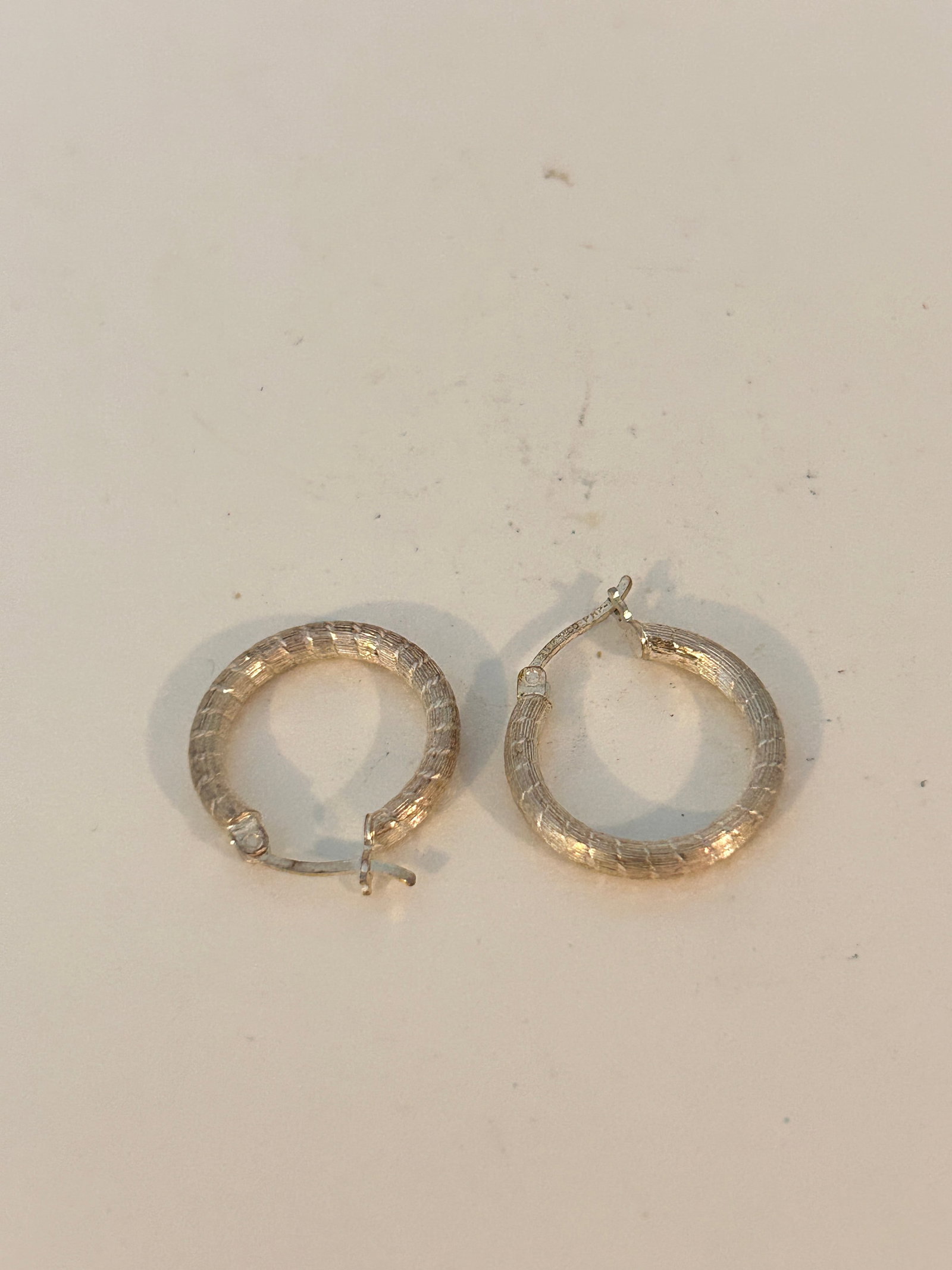 Vintage Sterling Silver Double Texture Earrings (1 of 4)