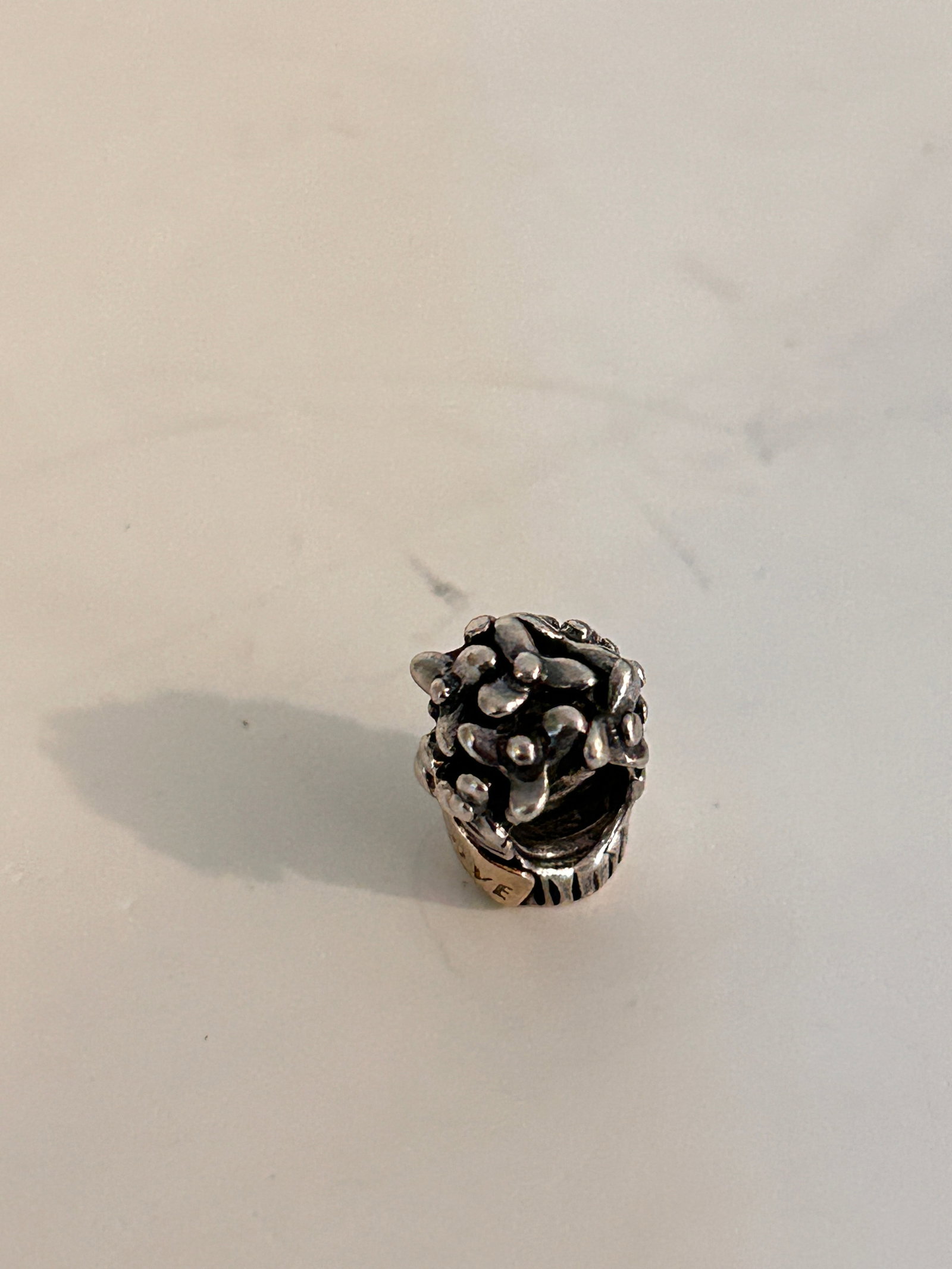 PANDORA 925 Sterling Silver & 14k Gold Love Bouquet Flower Bead Charm: PANDORA 925 Sterling Silver & 14k Gold Love Bouquet Flower Bead Charm Please view all photos as they are part of the description and condition of this Item, Feel free to contact me with questions or p