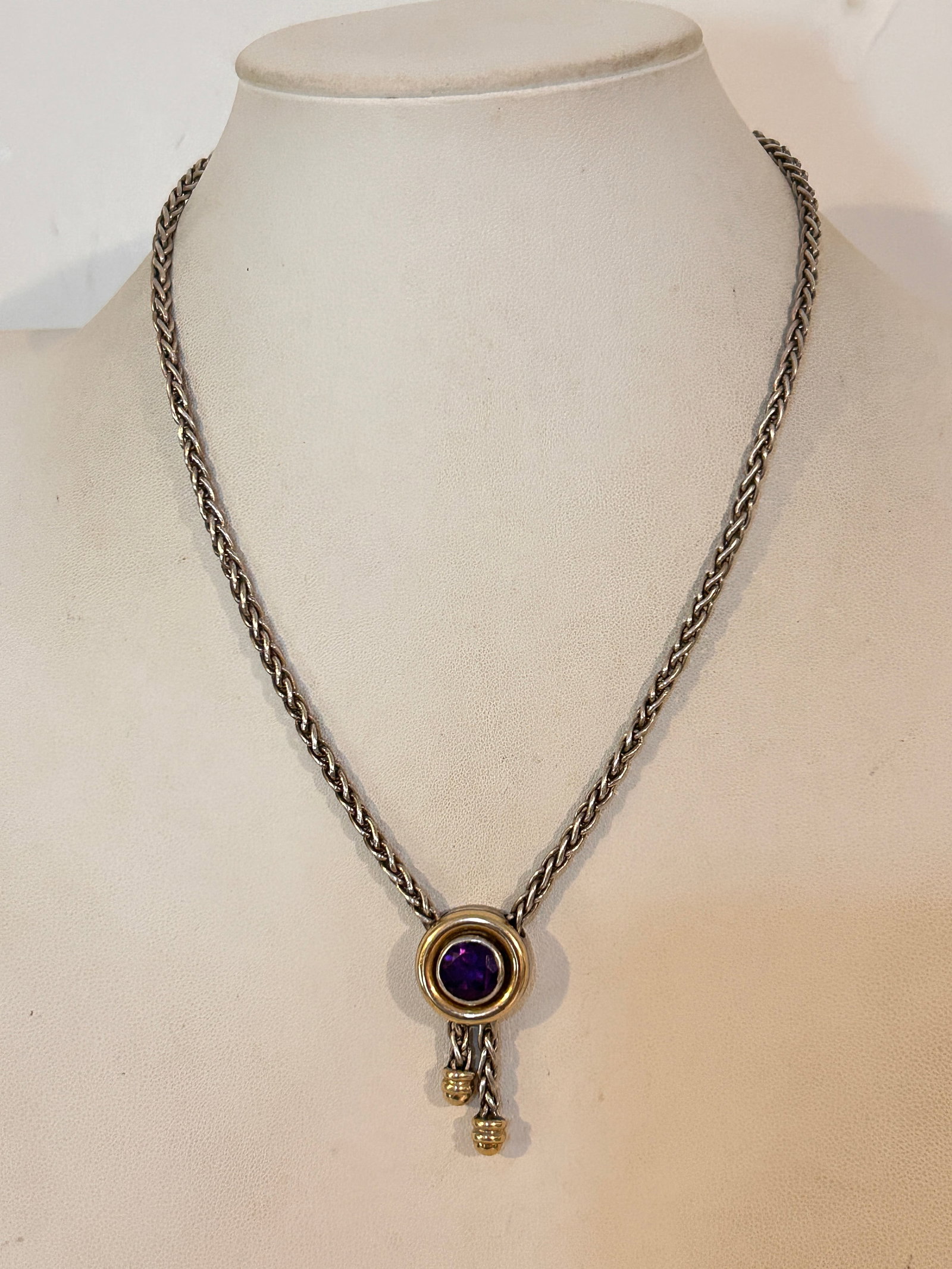 Vintage Sterling Silver 18K Wheat Chain David Yurman Style Necklace 20" 35 grams: Vintage Sterling Silver 18K Wheat Chain David Yurman Style Necklace 20" 35 grams Please view all photos as they are part of the description and condition of this Item, Feel free to contact me with que
