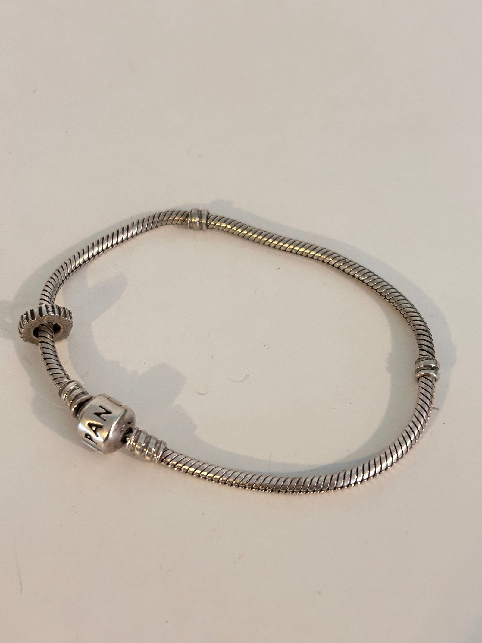 Authentic Pandora Sterling Silver 925 ALE Chain Bracelet Barrel Clasp 8? (1 of 3)