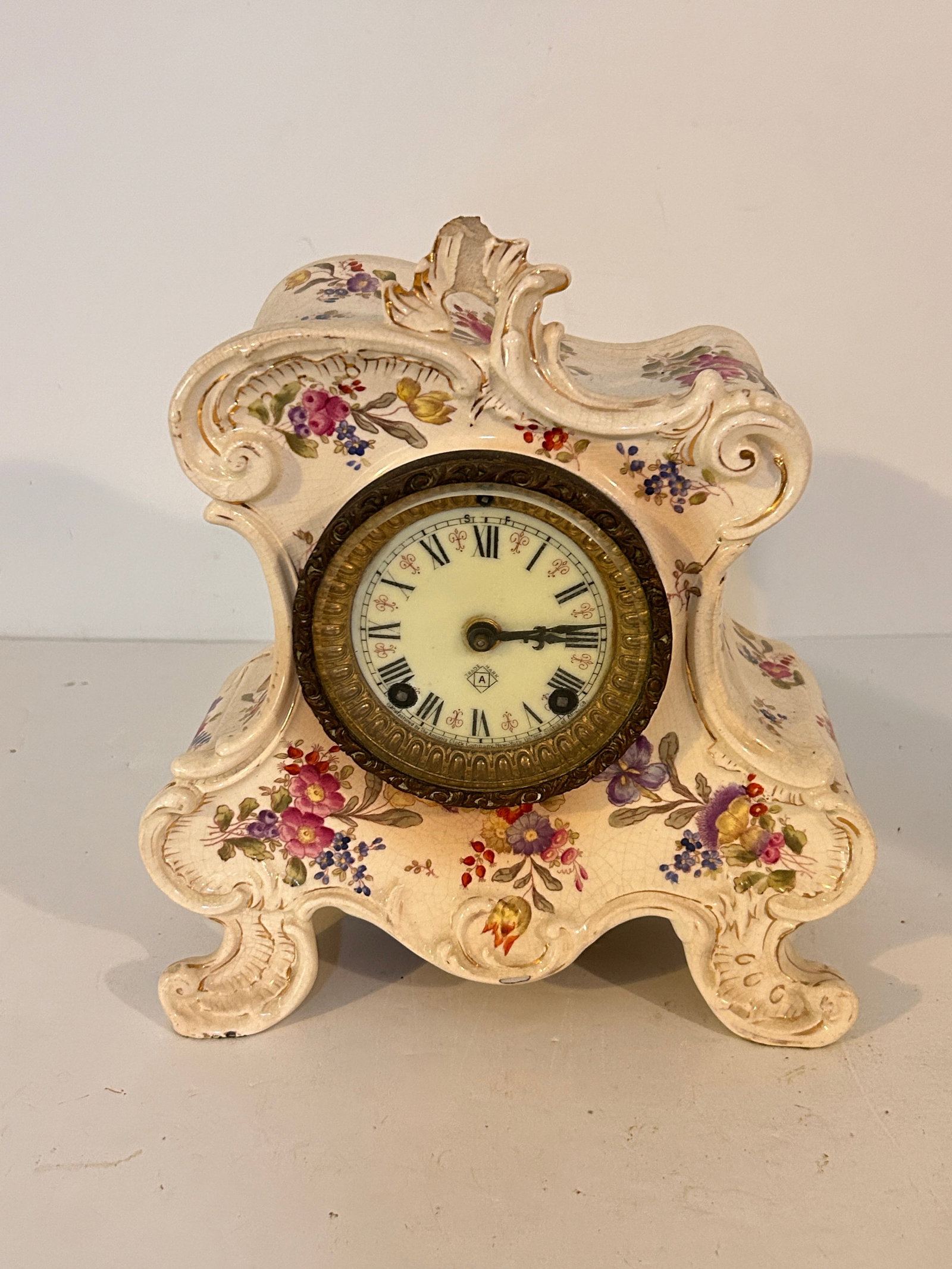 Antique Ansonia Hand-painted Porcelain Clock not working (1 of 5)