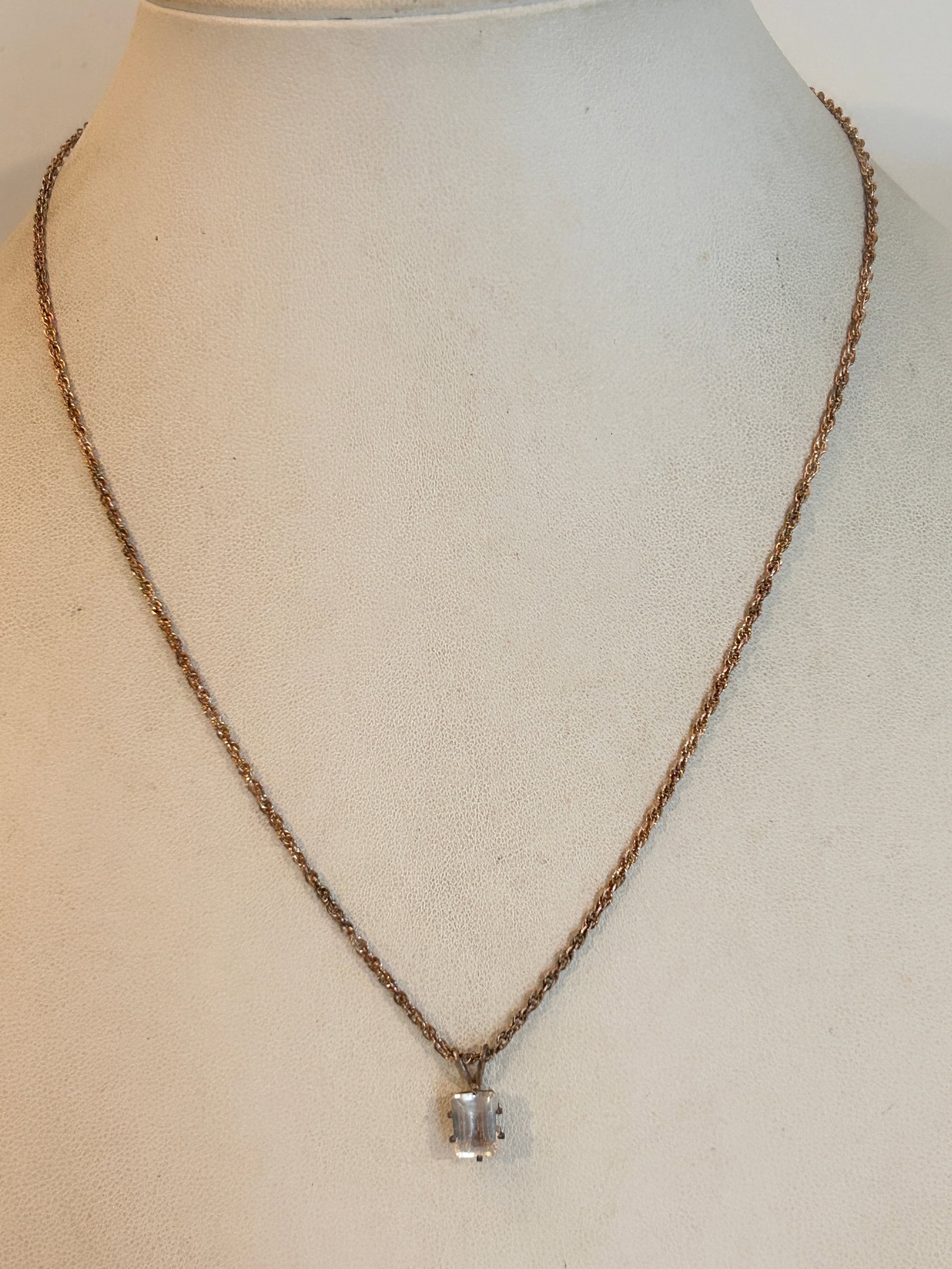 Vintage Sterling Silver Sapphire Pendant Rope Chain Necklace 19": Vintage Sterling Silver Sapphire Pendant Rope Chain Necklace 19" Please view all photos as they are part of the description and condition of this Item, Feel free to contact me with questions or pictur