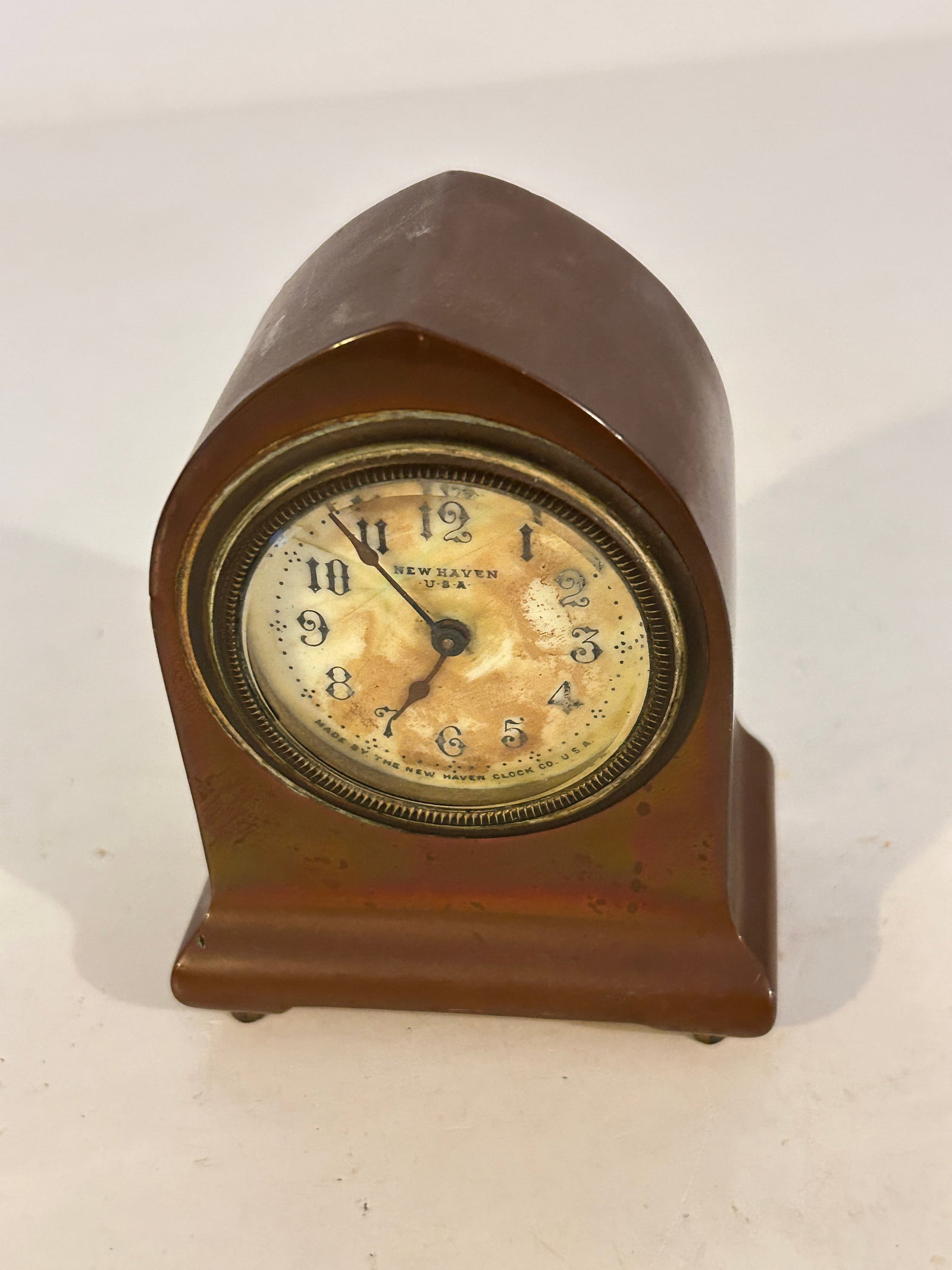 Vintage New Haven Mini Copper alarm Clock (1 of 5)