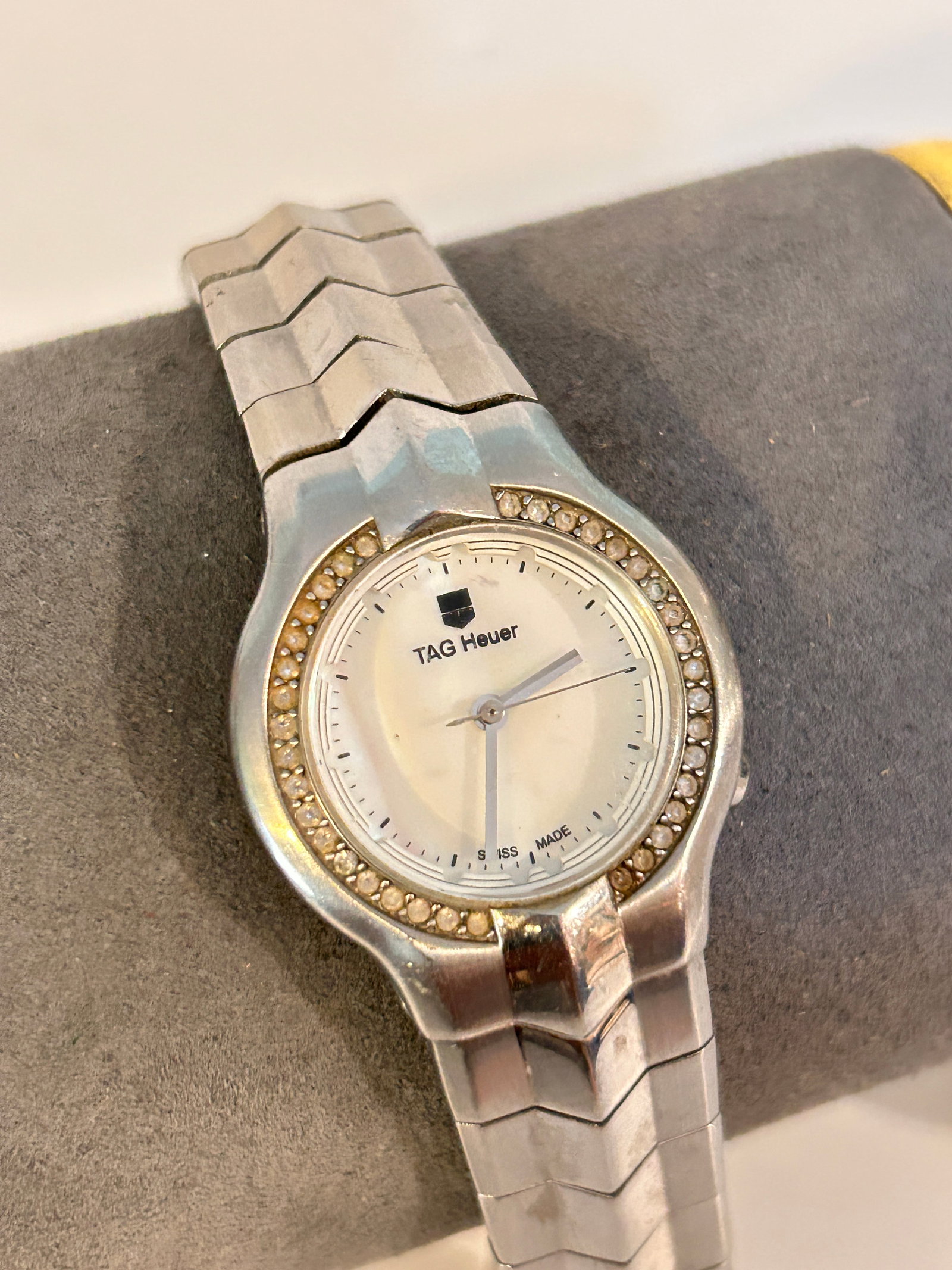 VTG TAG Heuer Alter Ego Women's Watch WP1317 Mother Of Pearl Dial 30-Diamonds Needs Battery (1 of 6)