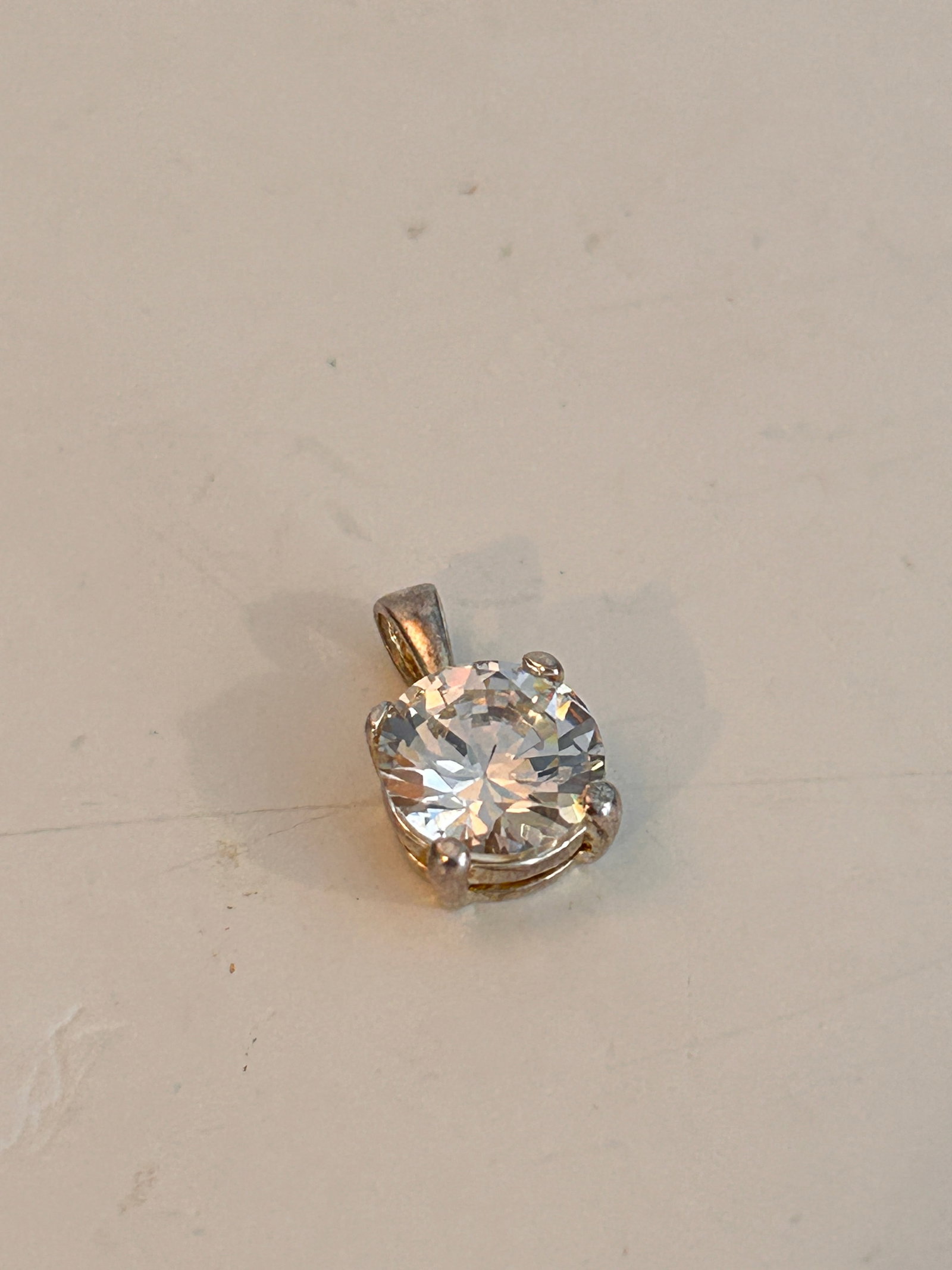 Vintage Sterling Silver Zirconia Pendant: Vintage Sterling Silver Zirconia Pendant Please view all photos as they are part of the description and condition of this Item, Feel free to contact me with questions or picture requests! Used Item AS