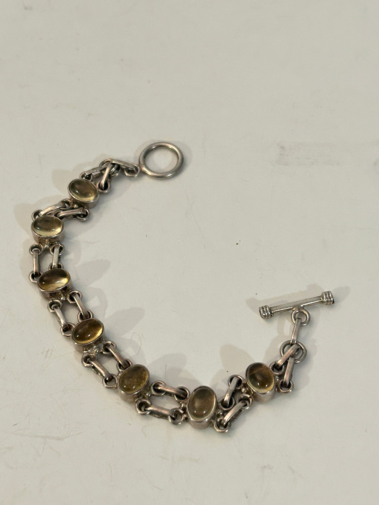 Natural Citrine Gemstone Bracelet 925 Sterling Silver Bracelet 6 1/2" 16 GRAMS: Natural Citrine Gemstone Bracelet 925 Sterling Silver Bracelet 6 1/2" 16 GRAMS Please view all photos as they are part of the description and condition of this Item, Feel free to contact me with quest