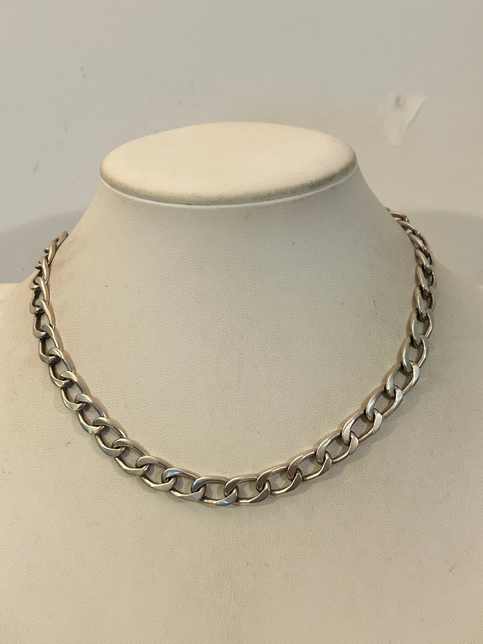 Vintage Sterling Silver Heavy Solid Chain Necklace 16" 47 grams (1 of 7)