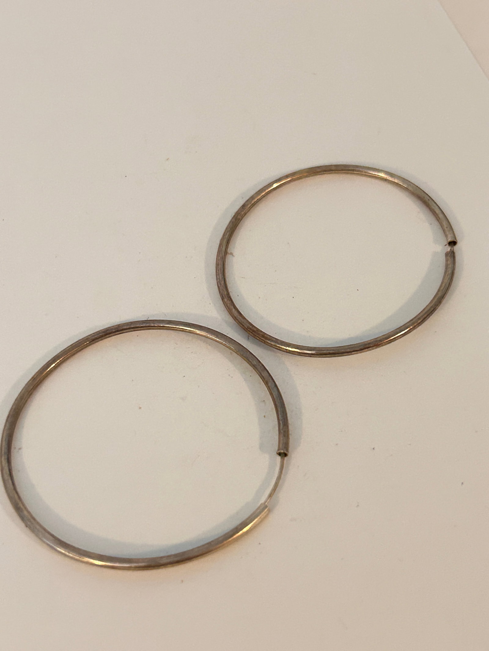 Vintage Sterling Silver large hoop Earrings (1 of 3)