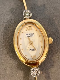 Armitron Now Diamond Women Watch Gold Tone Water Resist Quartz working