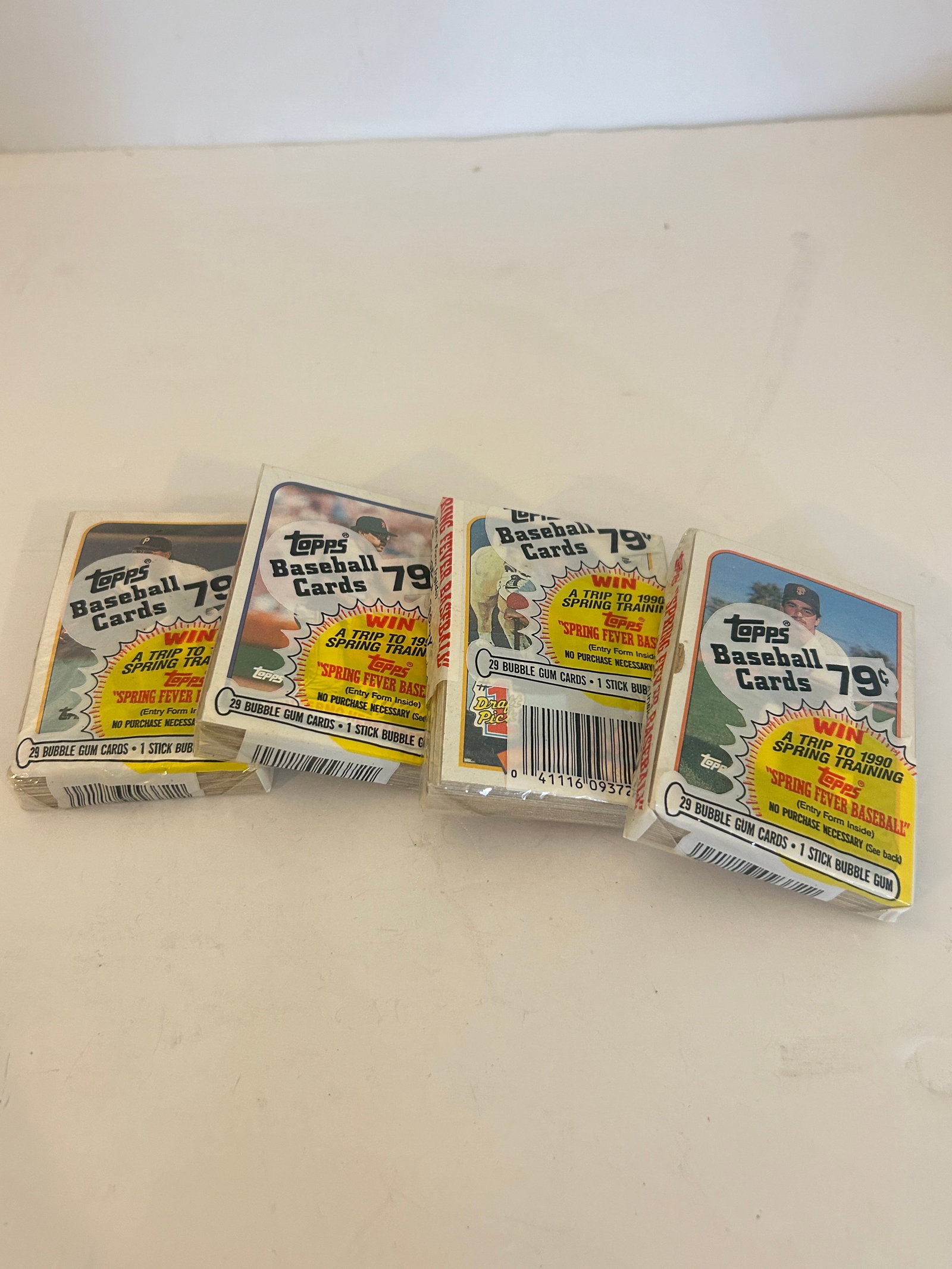 Vintage Lot of 4 1990 Topps Baseball Card Packs