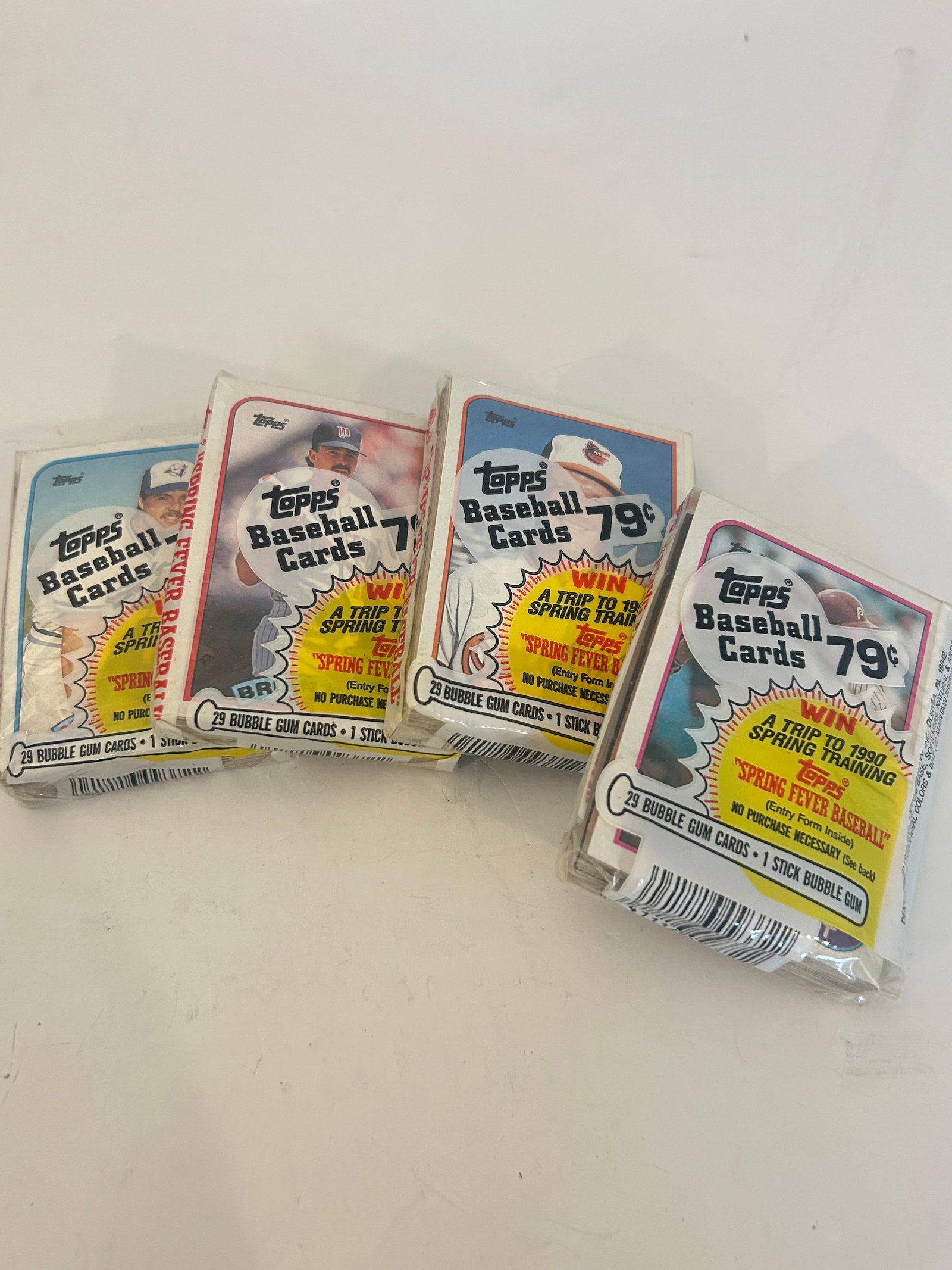 Vintage Lot of 4 1990 Topps Baseball Card Packs