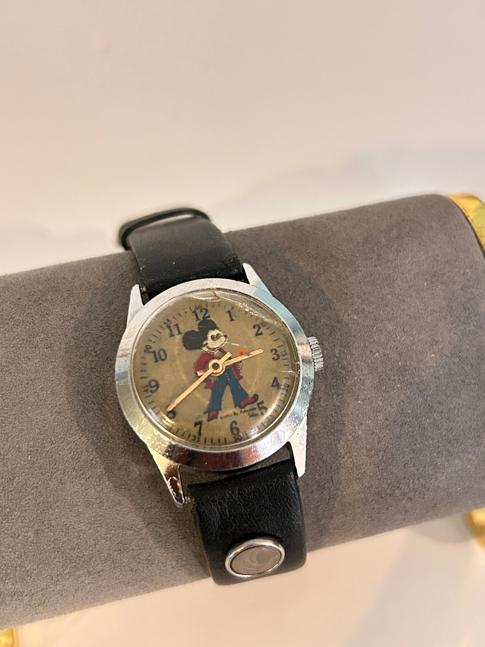 1970 Mickey Mouse Disco Mickey Watch working crack at the top