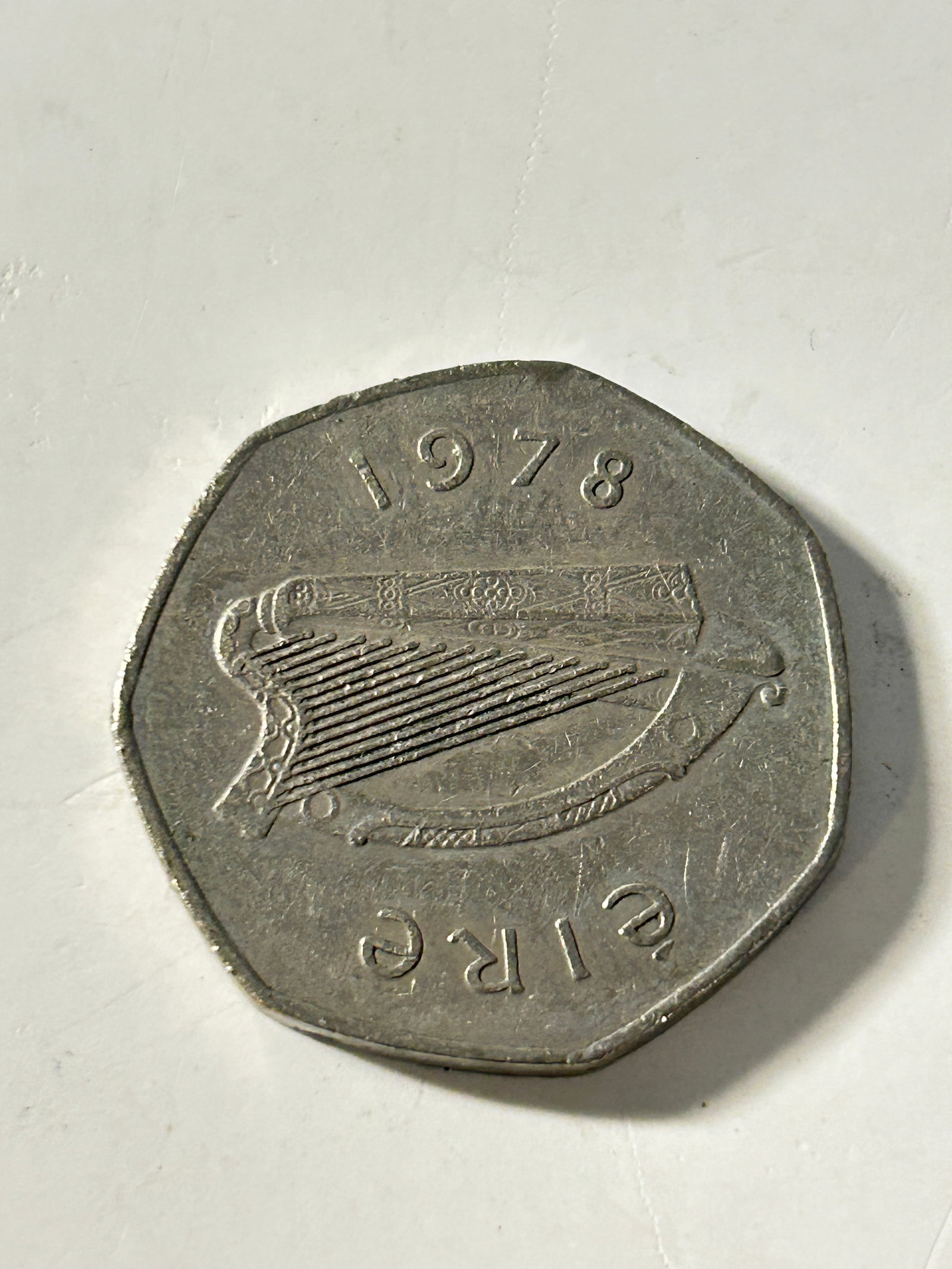 Vintage 1978 Irish 50 pence Old Coin (1 of 2)