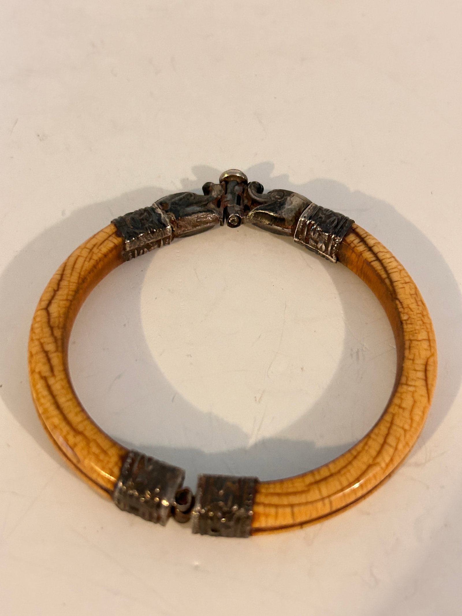 antique Indian Sterling Silver bracelet features a carved, light-colored material bone 7": antique Indian Sterling Silver bracelet features a carved, light-colored material bone 7" Please view all photos as they are part of the description and condition of this Item, Feel free to contact me
