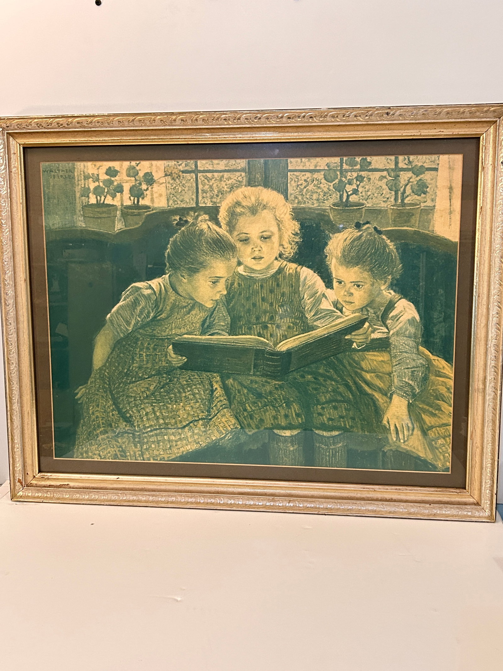 Vintage Framed Print of Walter Firle's "The Fairy Tale" measuring 29" wide by 22 1/2": Vintage Framed Print of Walter Firle's "The Fairy Tale" measuring 29" wide by 22 1/2" Please view all photos as they are part of the description and condition of this Item, Feel free to contact me wit