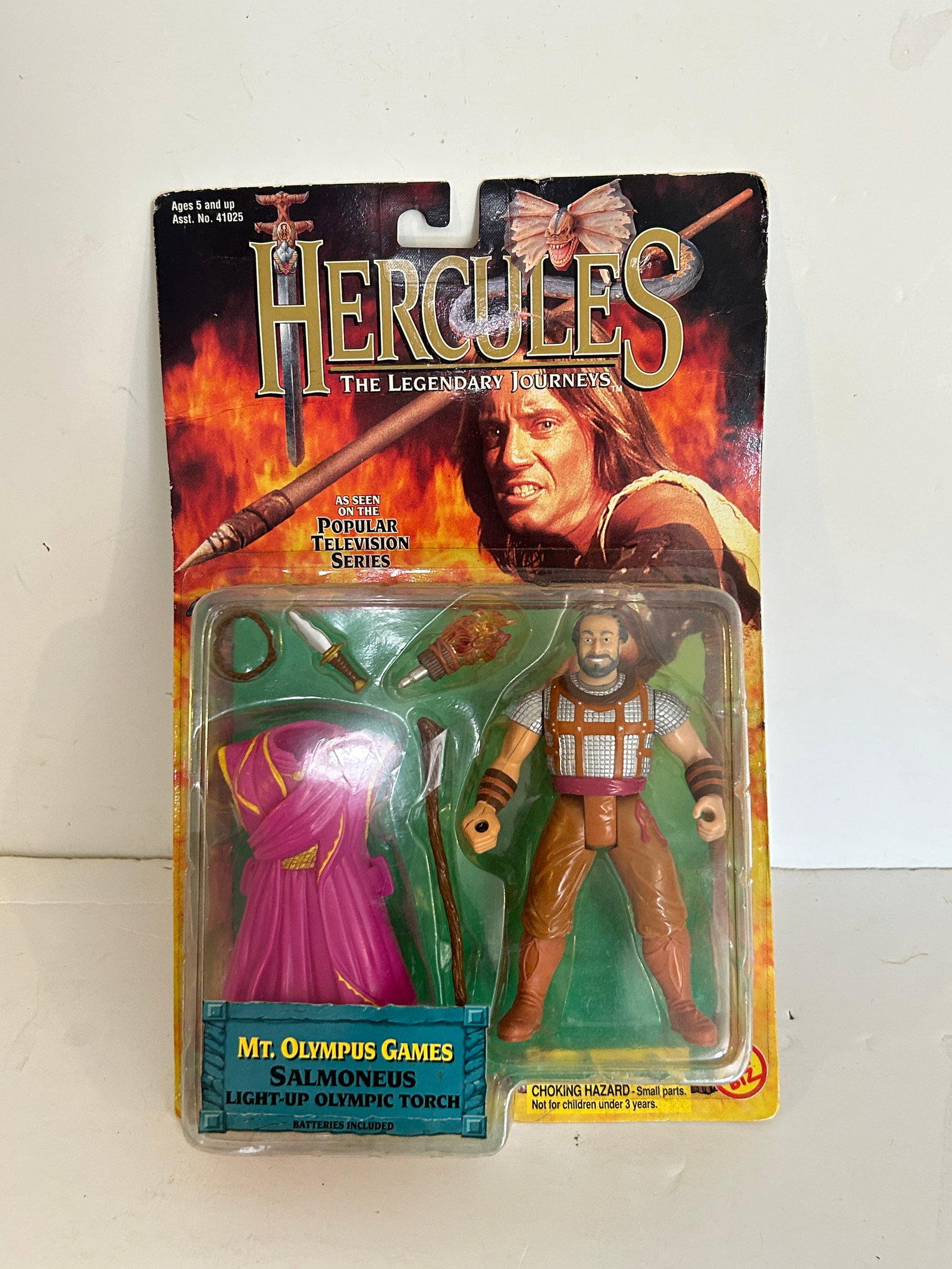 1996 Toy Biz Hercules: The Legendary Journeys "Mt. Olympus Games" Salmoneus action figure: 1996 Toy Biz Hercules: The Legendary Journeys "Mt. Olympus Games" Salmoneus action figure Please view all photos as they are part of the description and condition of this Item, Feel free to contact me