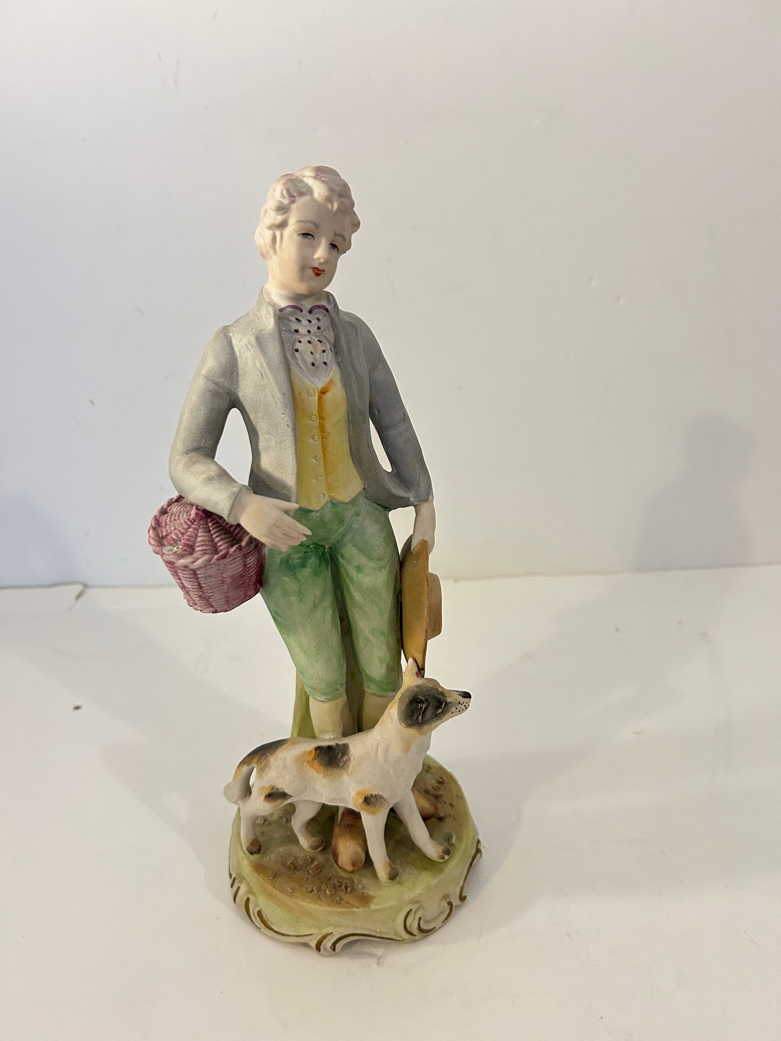 Vintage Bisque Porcelain Figurine Victorian Man: Vintage Bisque Porcelain Figurine Victorian Man Please view all photos as they are part of the description and condition of this Item, Feel free to contact me with questions or picture requests! Used 