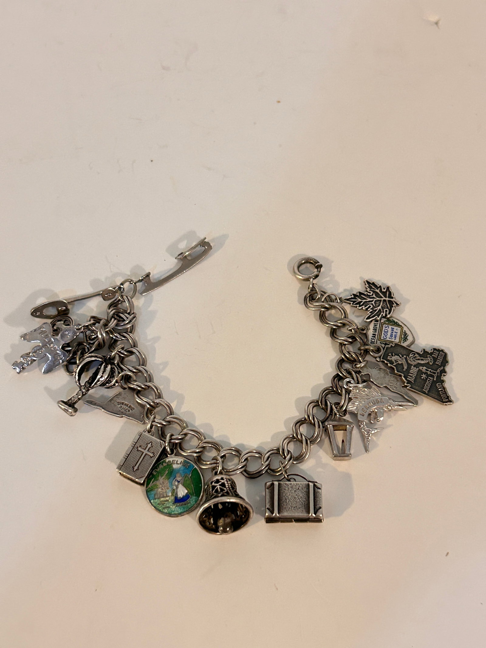 Vintage Sterling Silver 16 Charm Bracelet 7" 38 grams (1 of 4)