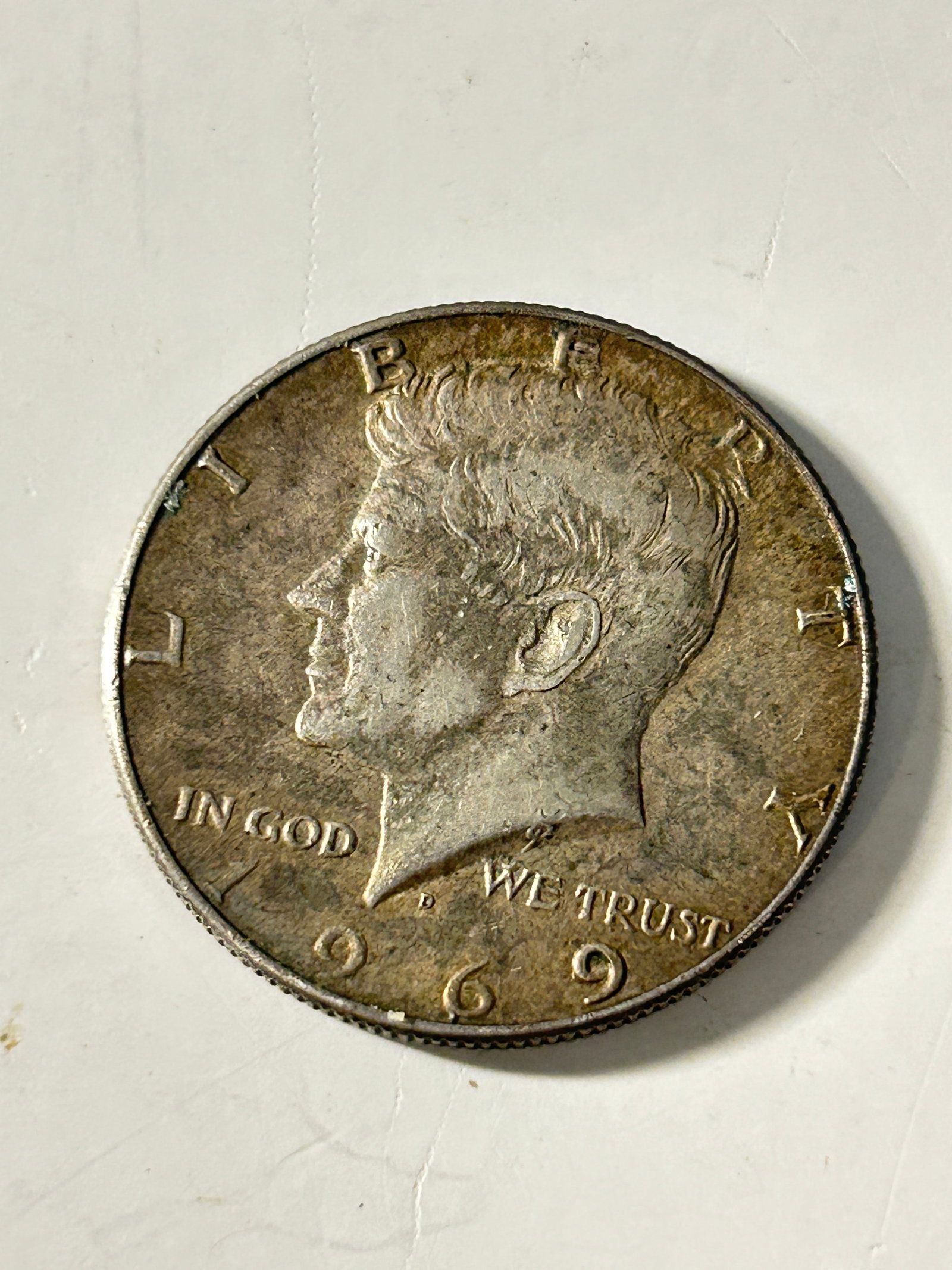 Vintage 1969 Kennedy Half Dollar Junk Silver 40% Silver Old Coin: Vintage 1969 Kennedy Half Dollar Junk Silver 40% Silver Old Coin