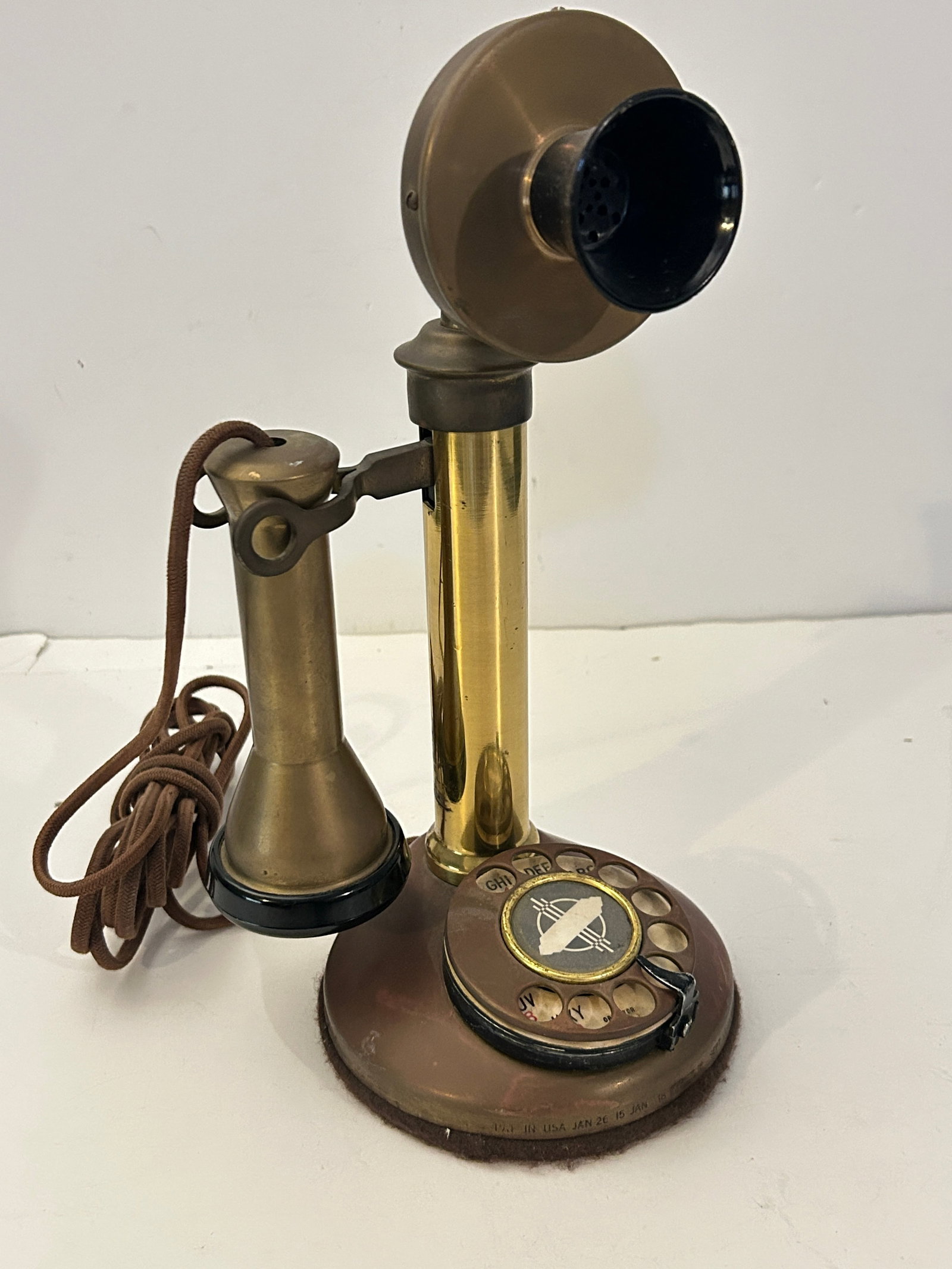 Western Electric Brass Candlestick with Rotary Dial Circa 1890s Operational #1 (1 of 9)