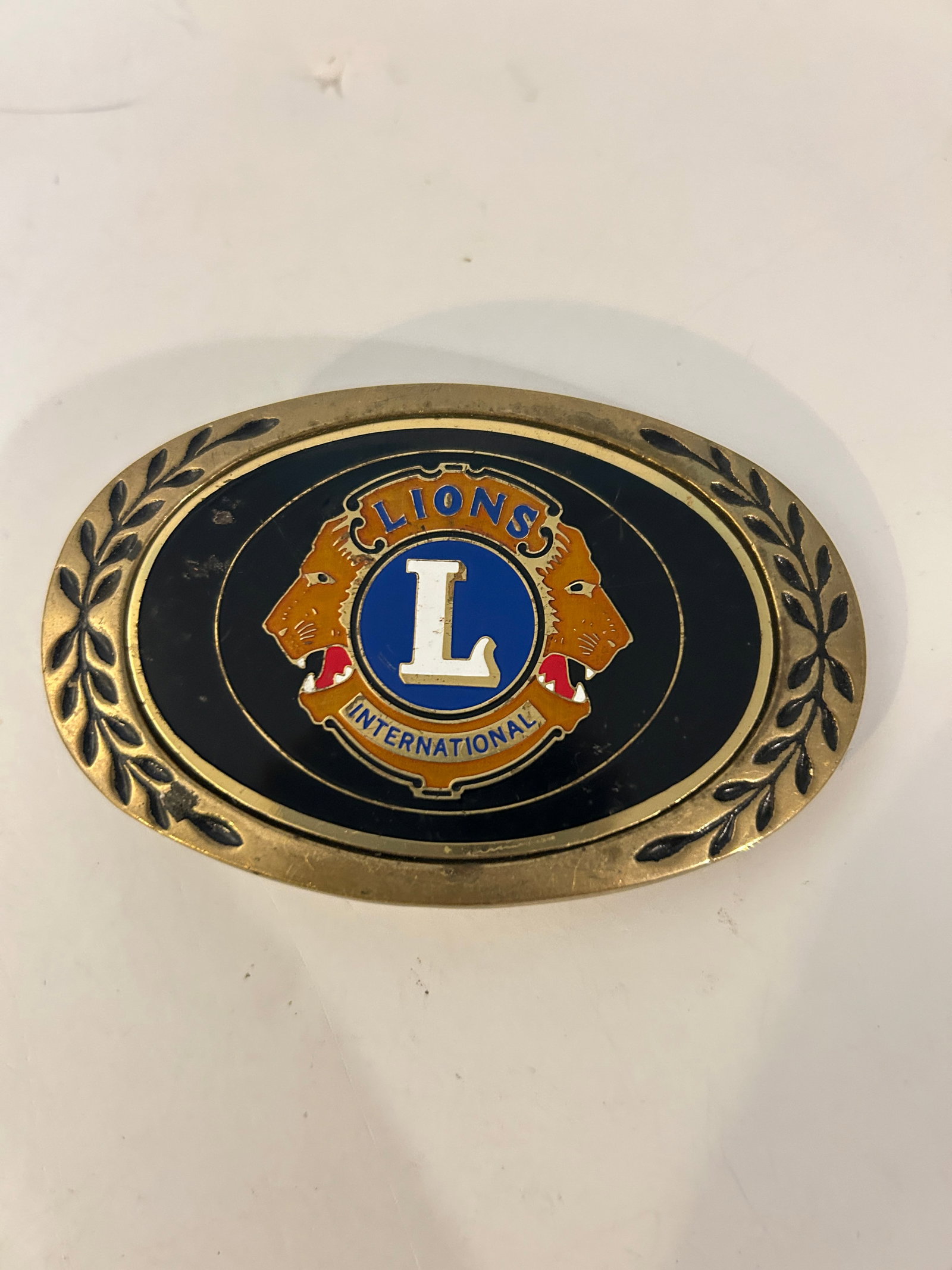 Lions International Solid Brass Belt Buckle: Lions International Solid Brass Belt Buckle Please view all photos as they are part of the description and condition of this Item, Feel free to contact me with questions or picture requests! Used Item