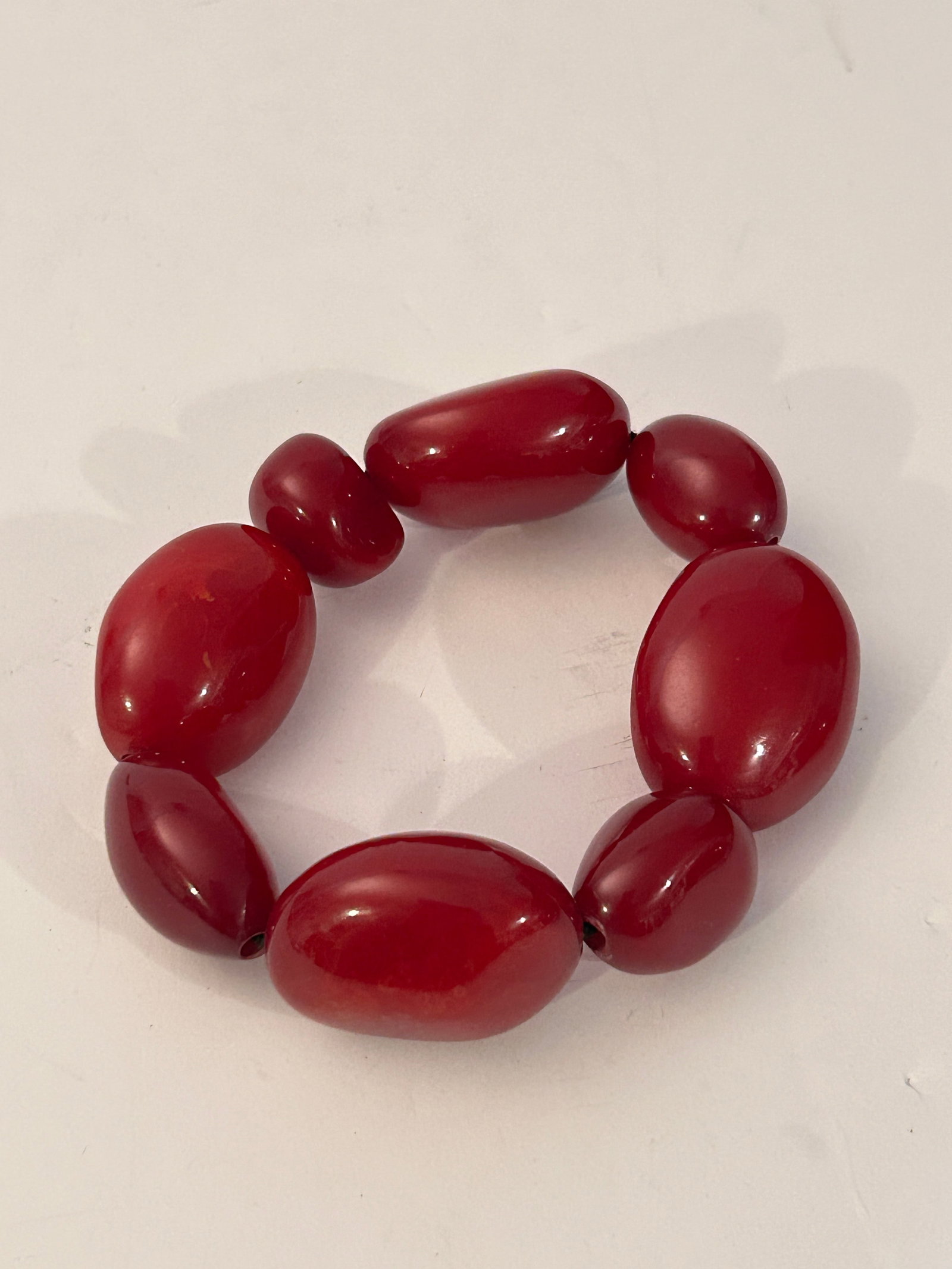 Vintage Cherry Bead Bracelet: Vintage Cherry Bead Bracelet Please view all photos as they are part of the description and condition of this Item, Feel free to contact me with questions or picture requests! Used Item AS IS