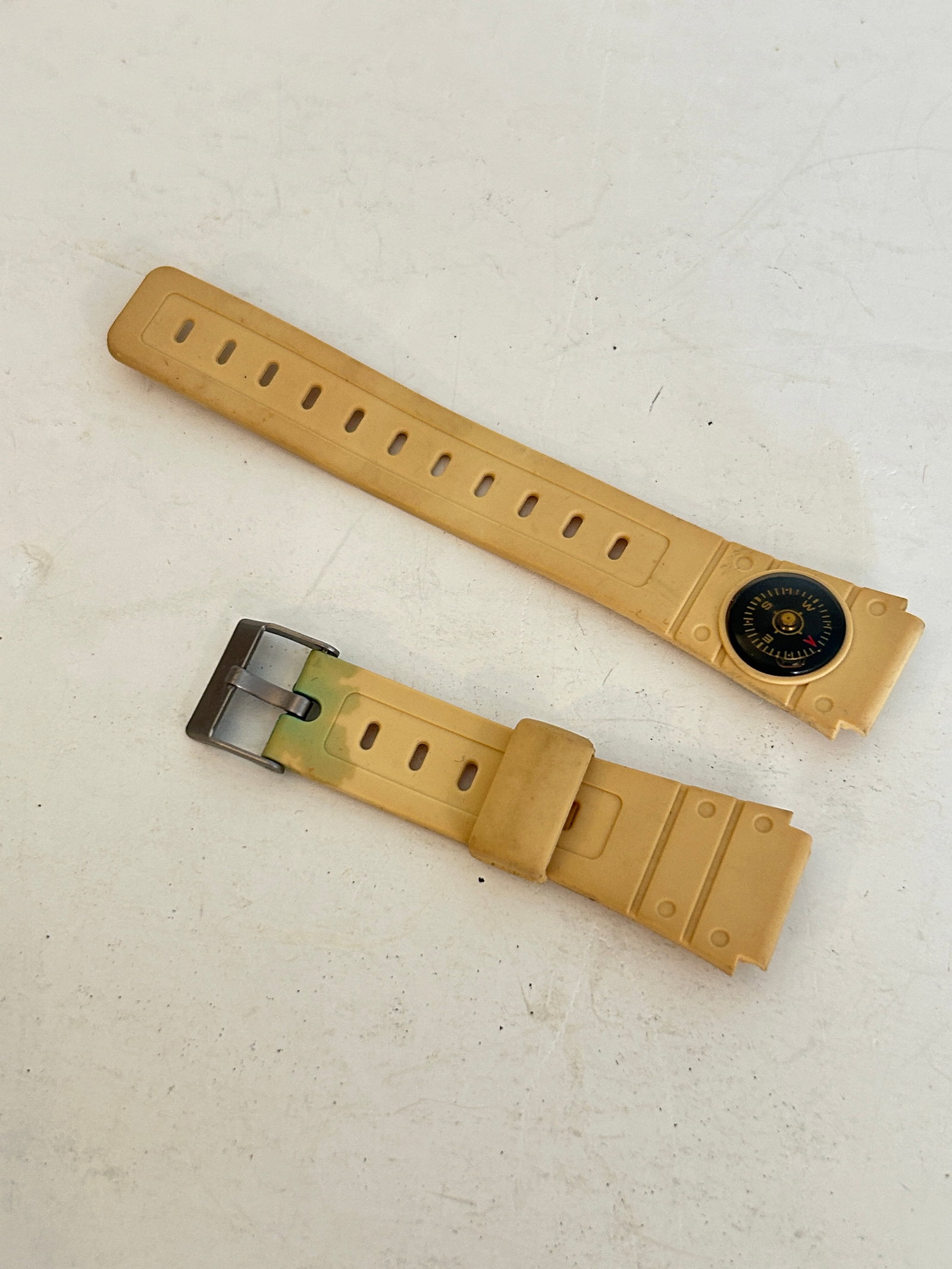 Vintage beige resin replacement watch strap miniature Compass capsule (1 of 3)