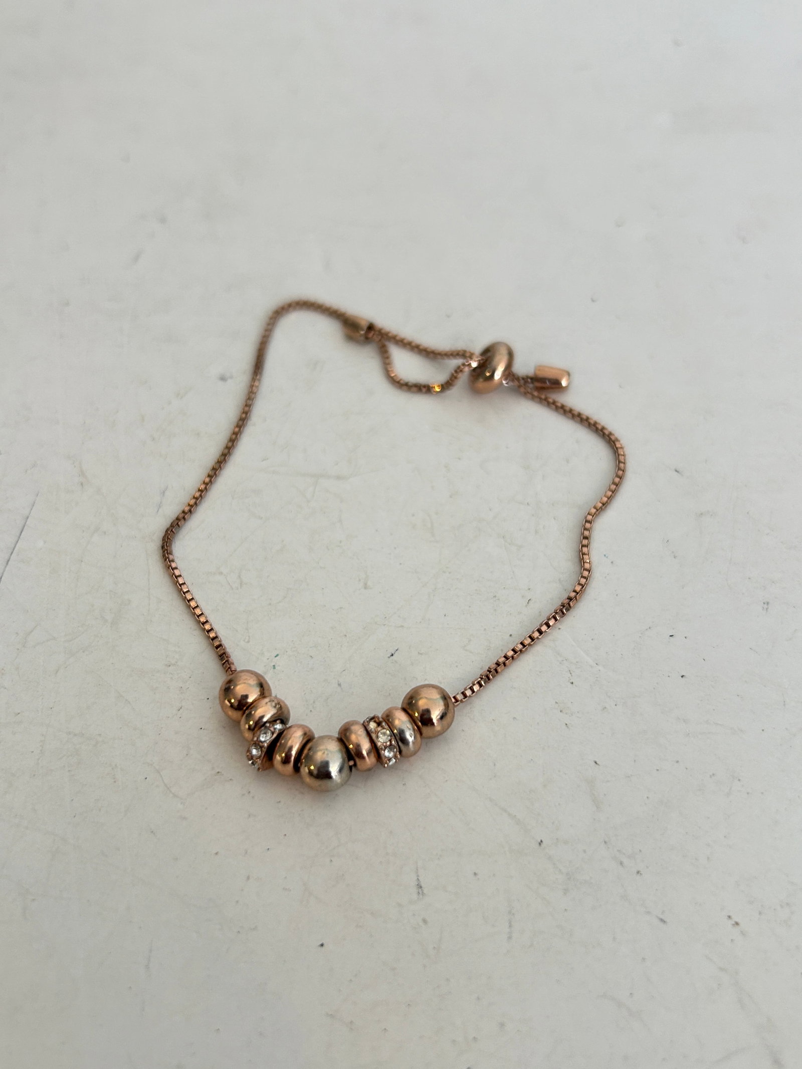 Vintage gold tone adjustable sliding bead closure Bracelet (1 of 4)