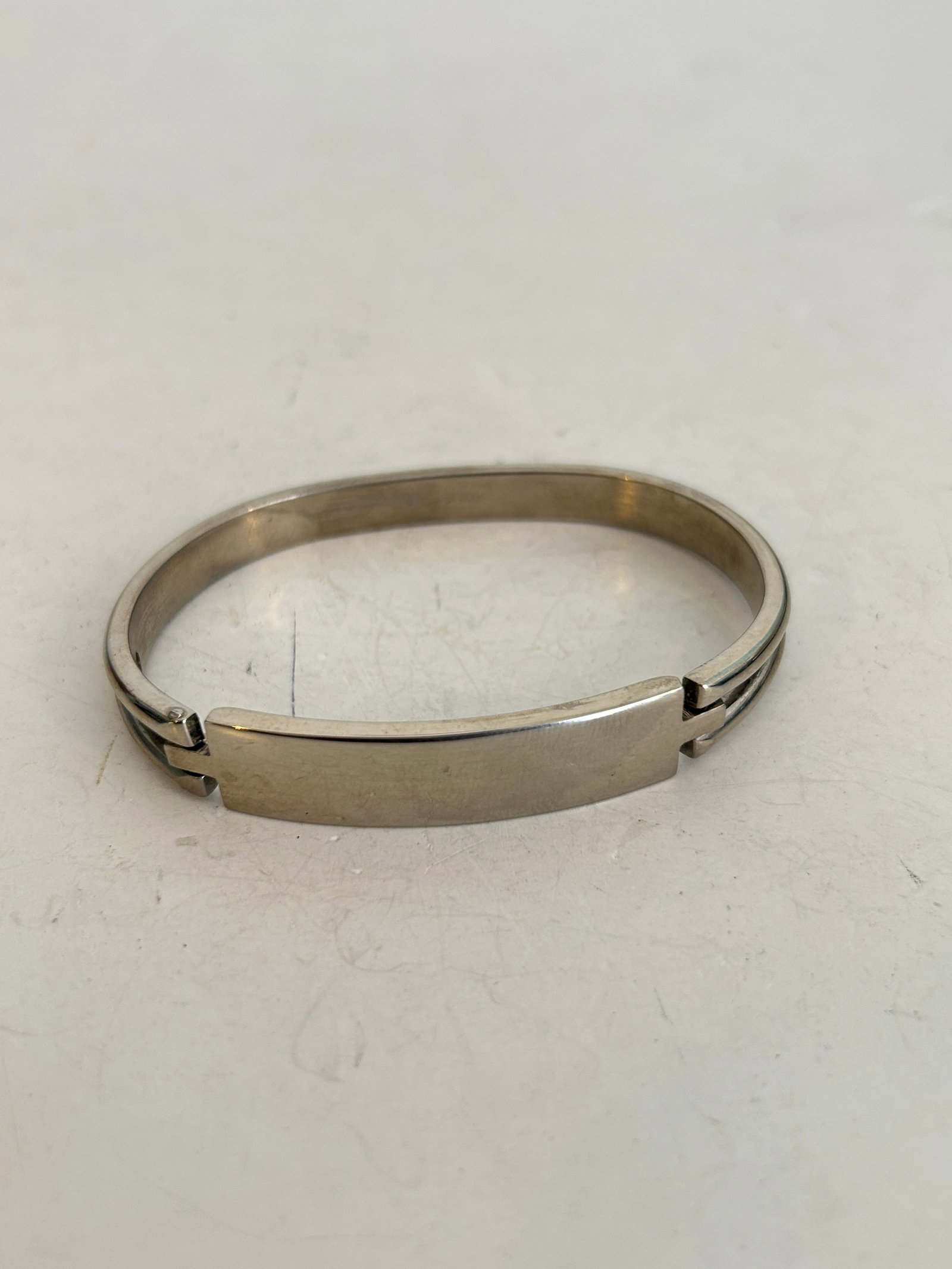 Vintage Cool Designed Plain Bangle Bracelet Stainless Steel 7" (1 of 6)