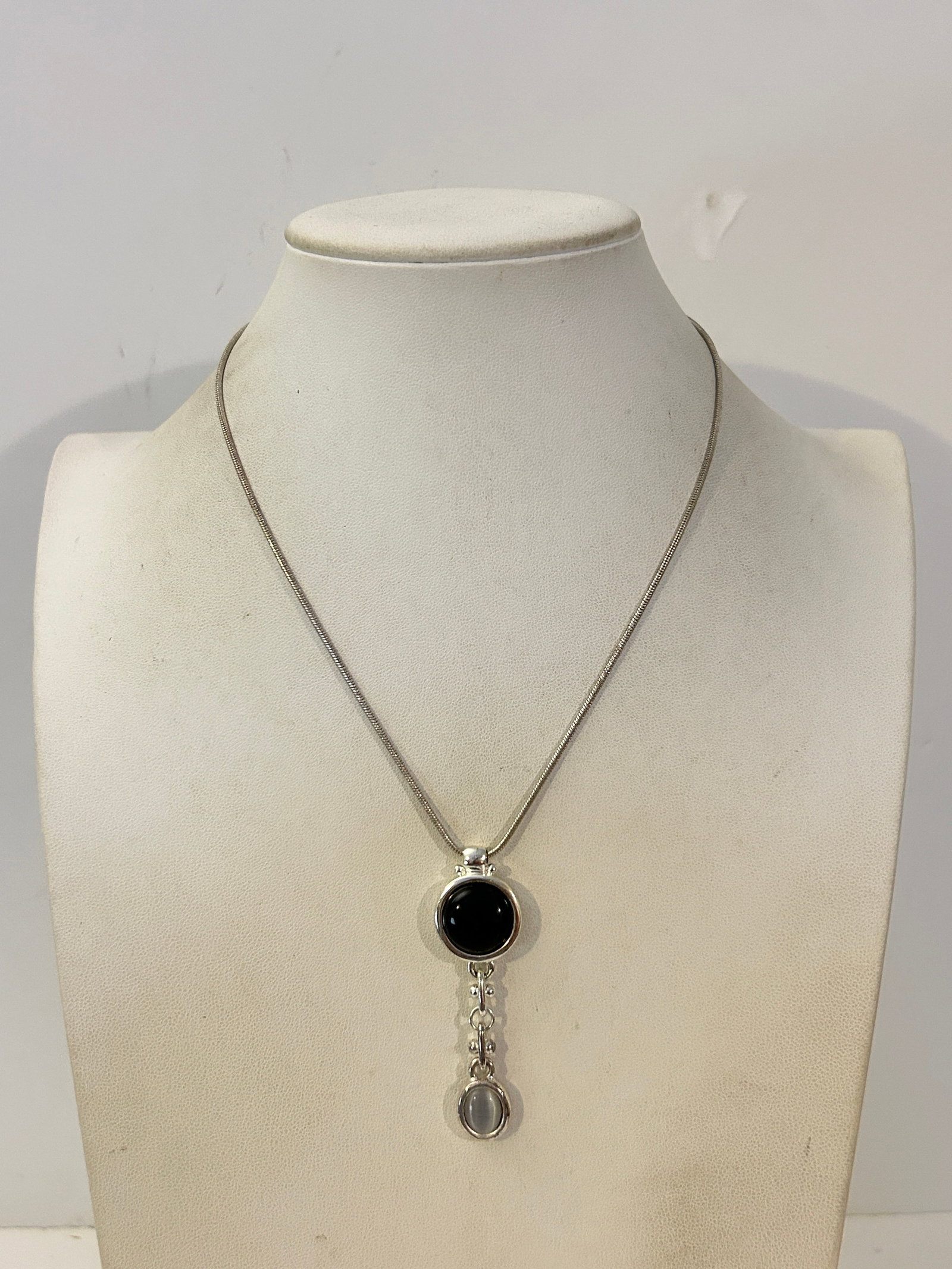 Vintage Silver Tone Pendent KC Necklace 17" (1 of 5)