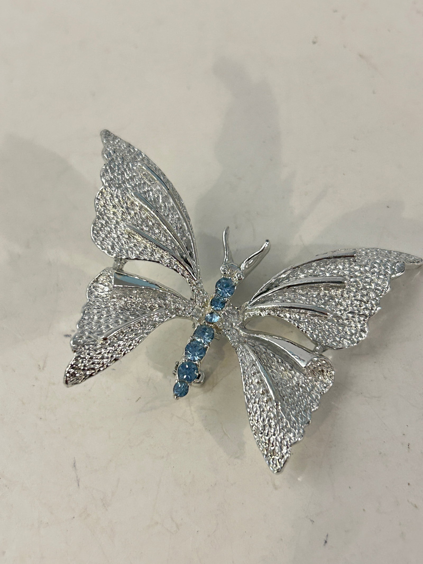 Large Vintage 1960s Designer Gerrys Rhinestone Butterfly Brooch Pin (1 of 4)