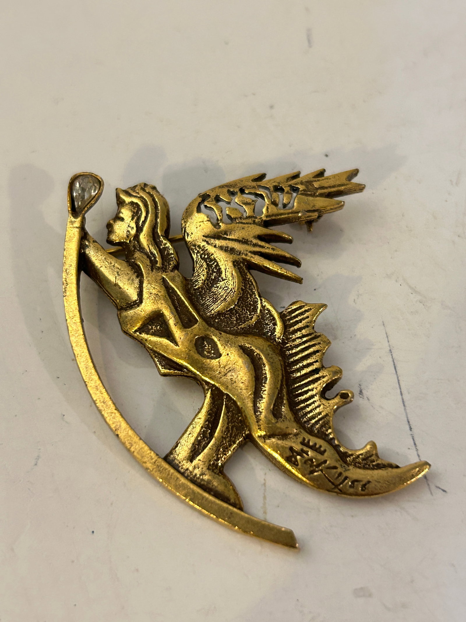 Vtg Salvador Dali Winged Angel Brooch Pin 1966 Wearable Art Israel Dali: Vtg Salvador Dali Winged Angel Brooch Pin 1966 Wearable Art Israel Dali Please view all photos as they are part of the description and condition of this Item, Feel free to contact me with questions or