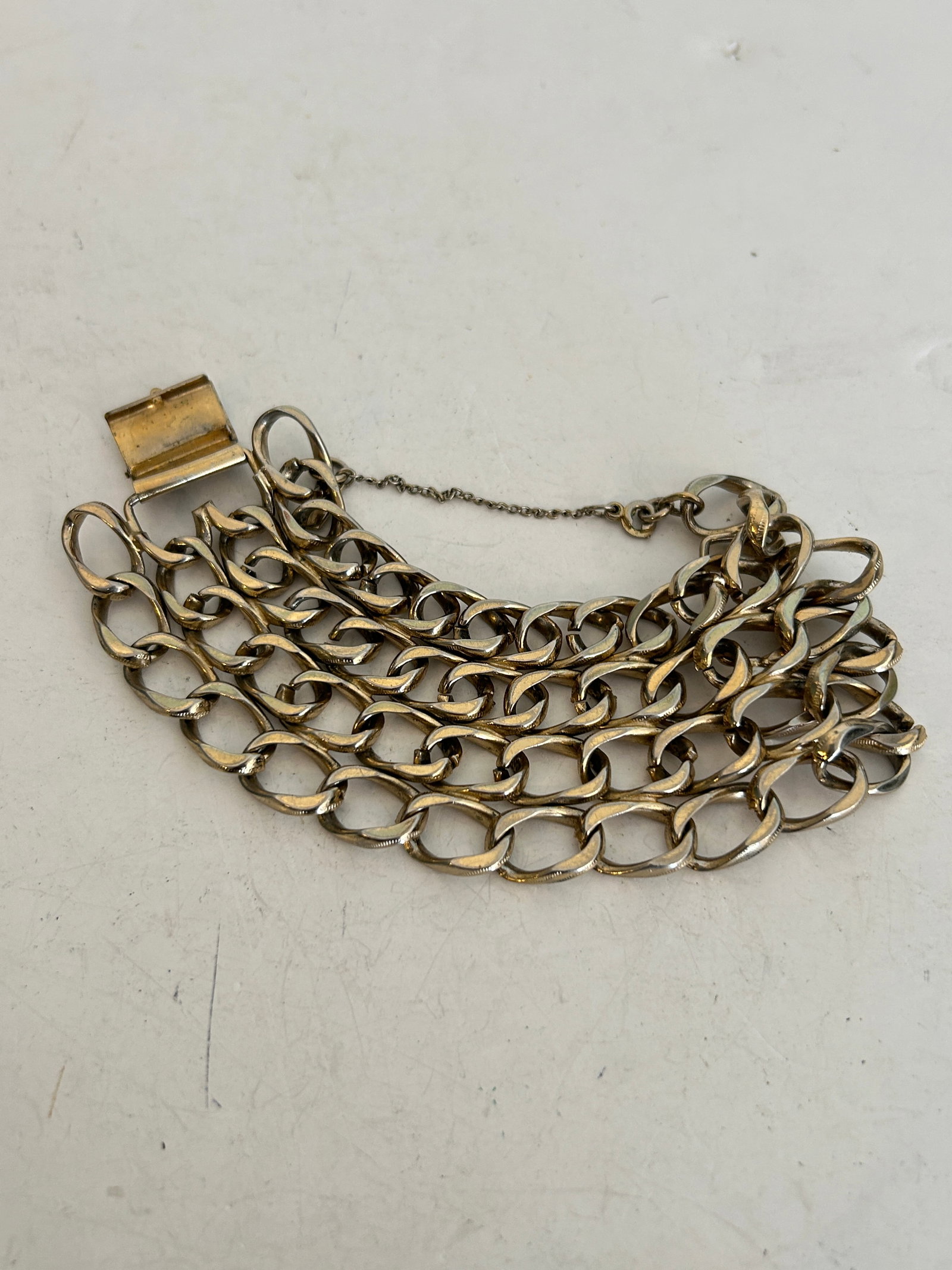 Vintage Monet multi-strand curb chain Bracelet 7"