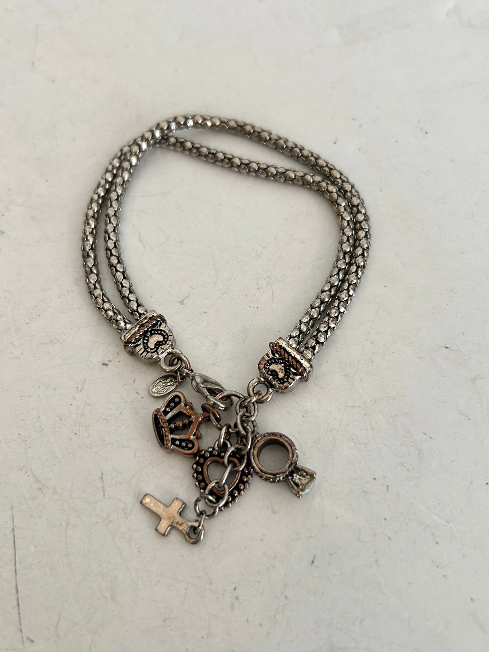 Vintage Premier Designs 7 Silver Tone Love Bracelet has wear (1 of 4)