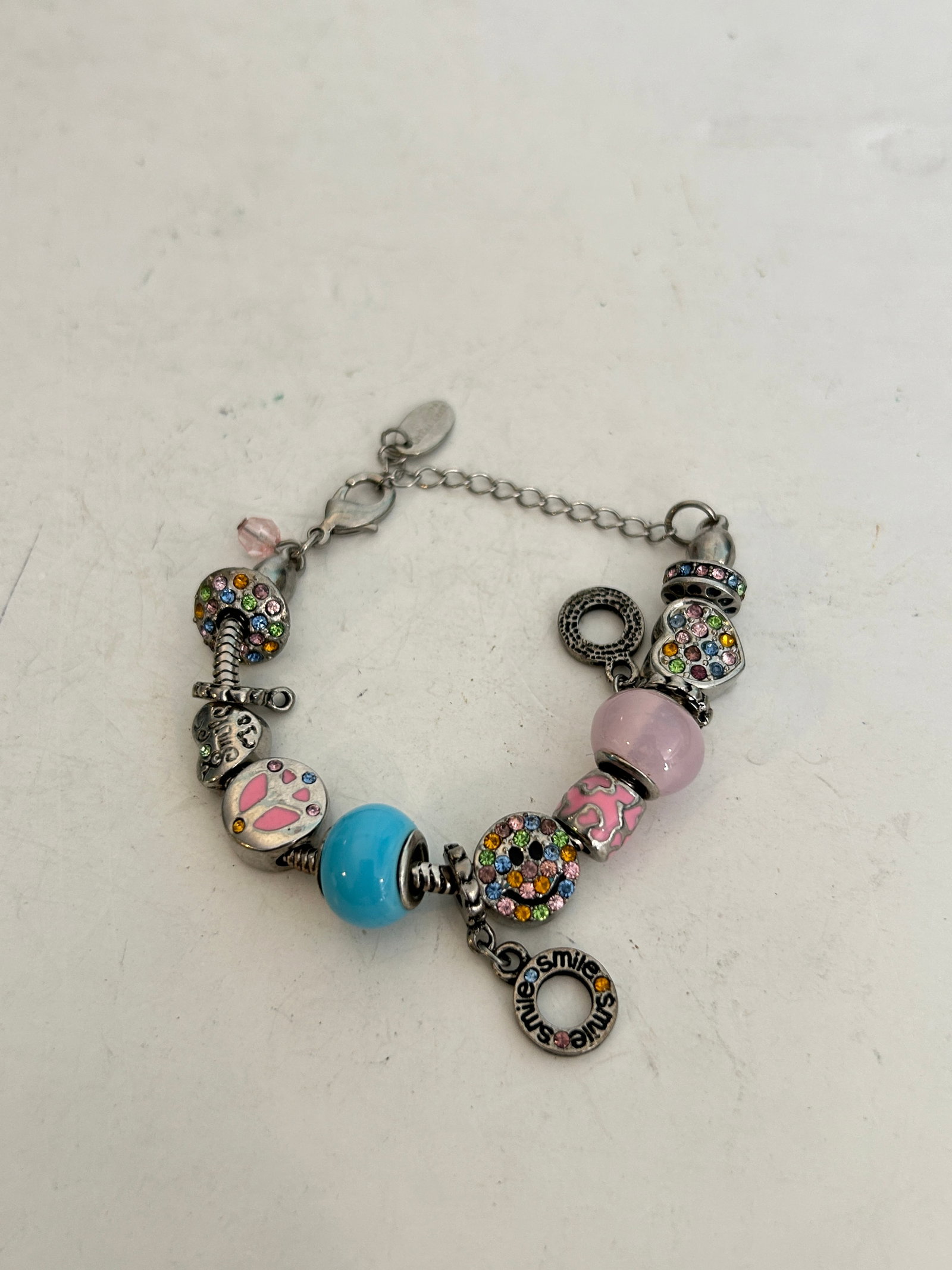 Vintage Charming Pink Beaded Bracelet 7" (1 of 5)