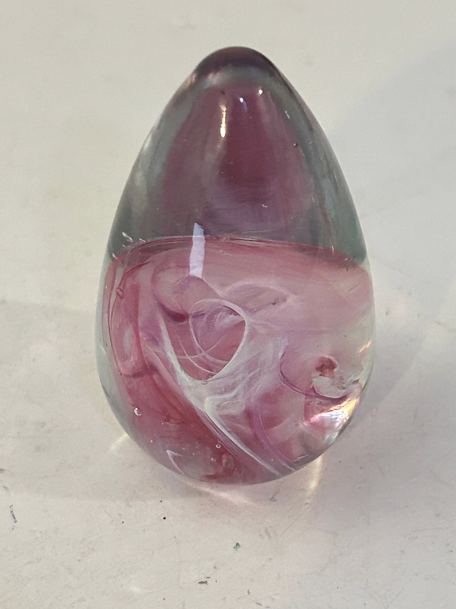Vintage Glass Eye Egg Paperweight Swirle 1 3/4" x 3" (1 of 4)