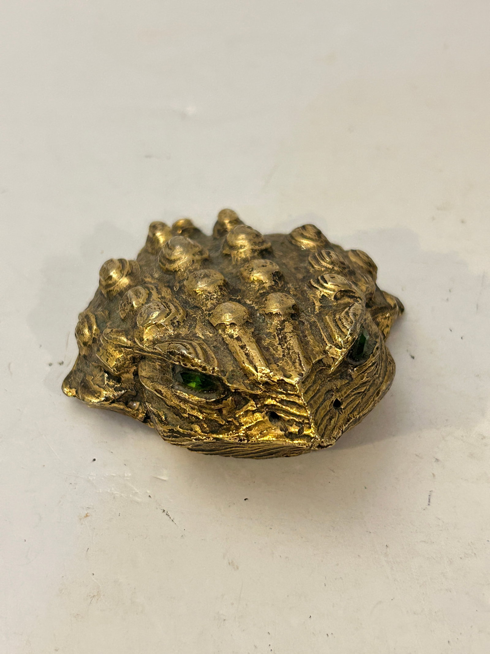 Vintage figural brass Frog Paperweight 4" (1 of 5)