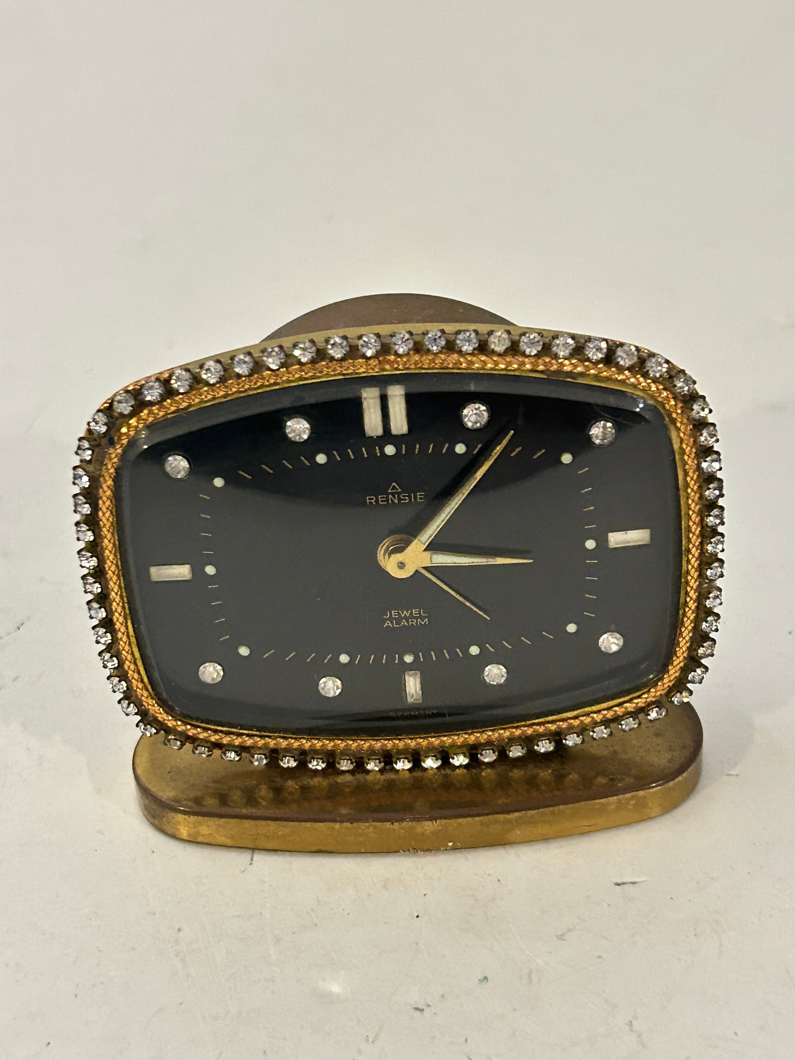 Vintage Travel Alarm Clock Rensie Jeweled Mechanical Germany Vintage working: Vintage Travel Alarm Clock Rensie Jeweled Mechanical Germany Vintage working Please view all photos as they are part of the description and condition of this Item, Feel free to contact me with questio