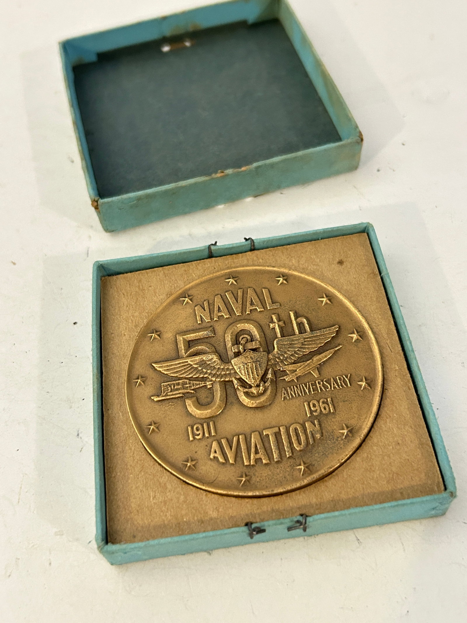 Navy Naval Aviation Bronze 50th Anniversary Medal Medallion Medallic Art Co 2.5": Navy Naval Aviation Bronze 50th Anniversary Medal Medallion Medallic Art Co 2.5" Please view all photos as they are part of the description and condition of this Item, Feel free to contact me with que