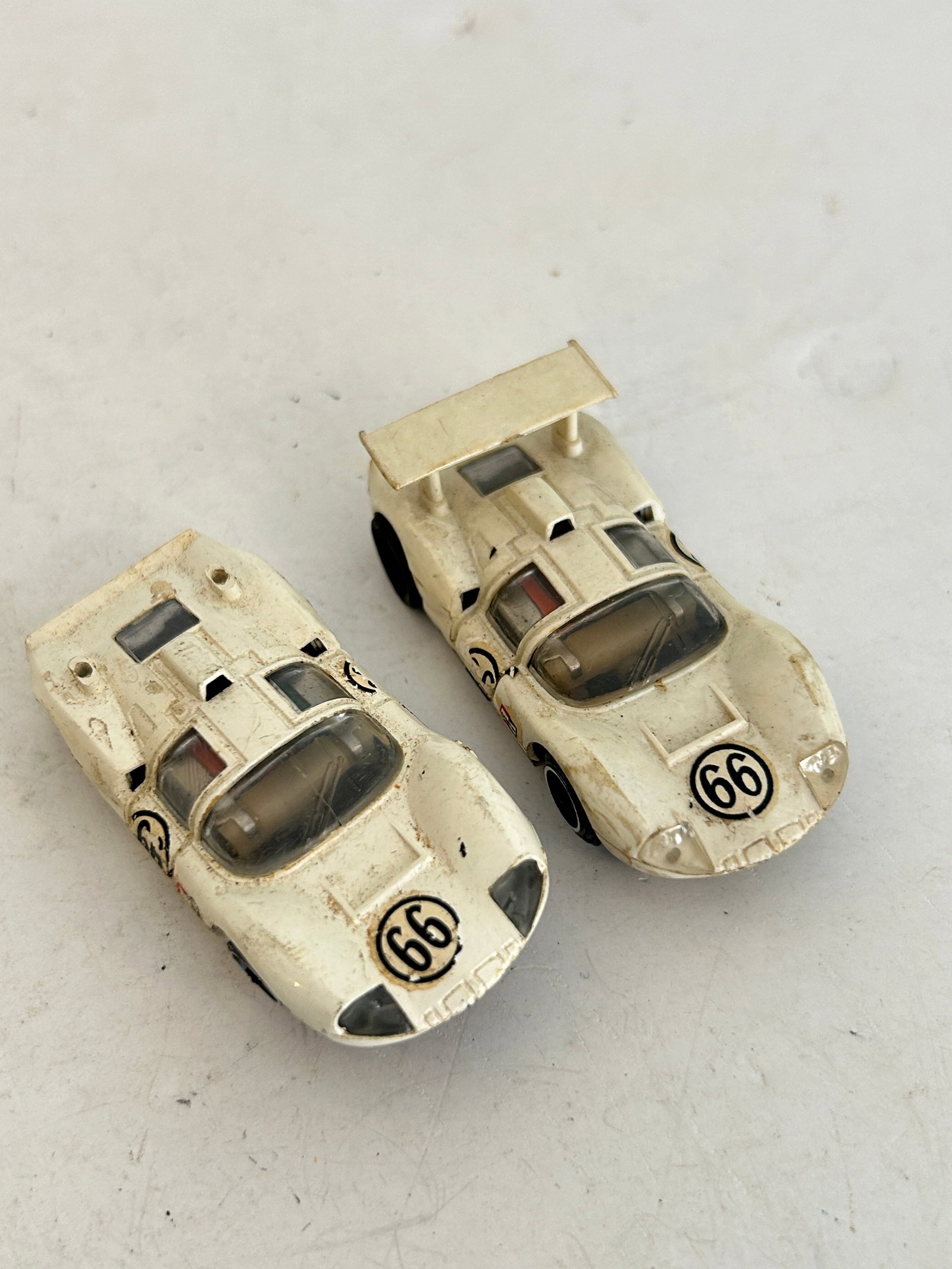 2 Tyco Pro #66 White Chaparral 2D HO slot car 1 for parts: 2 Tyco Pro #66 White Chaparral 2D HO slot car 1 for parts Please view all photos as they are part of the description and condition of this Item, Feel free to contact me with questions or picture reque