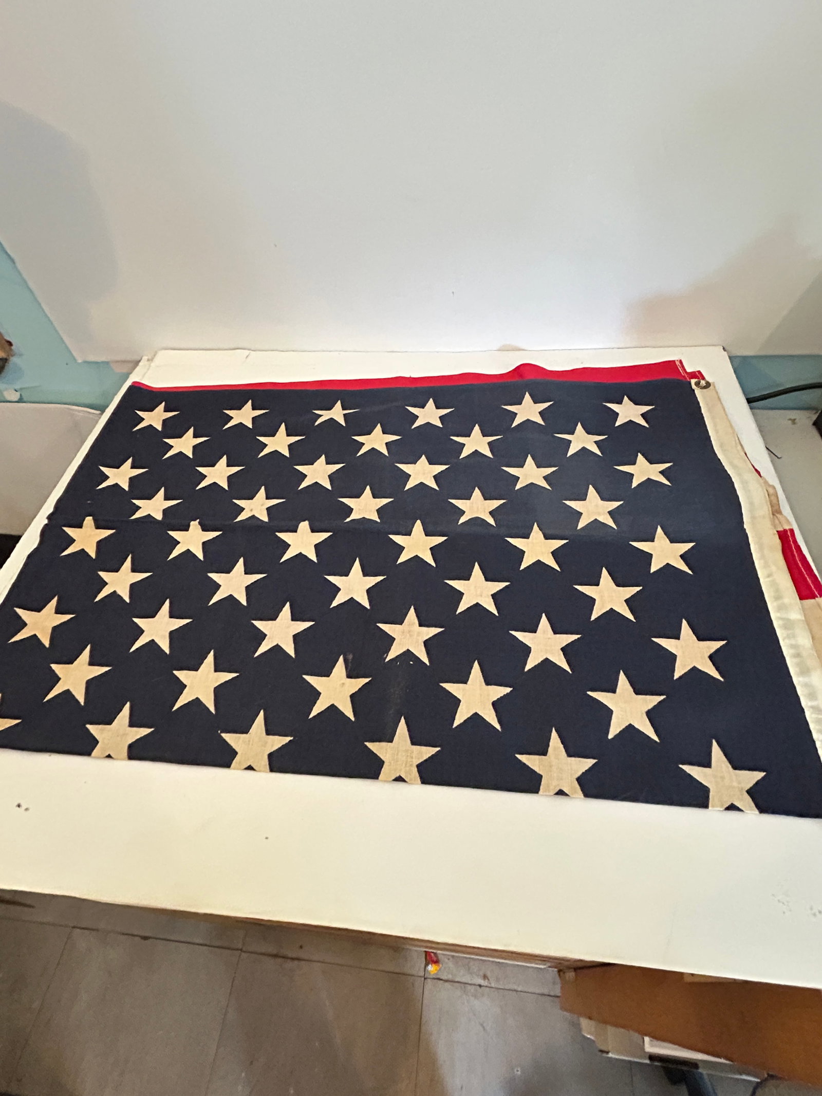 Vintage 50 Star American Flag USA Cotton 36 x 56" (1 of 4)