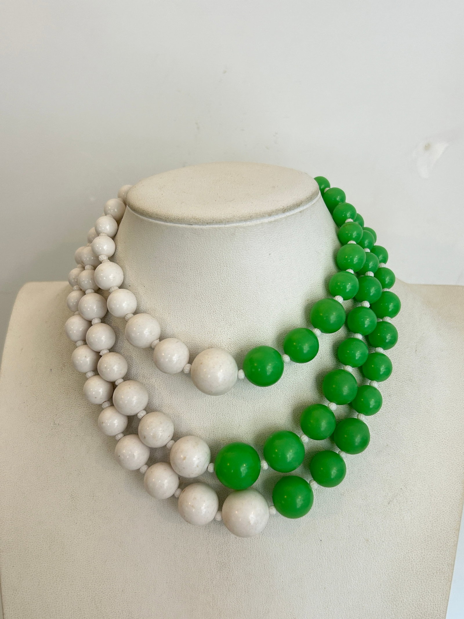 vintage multi-strand chunky beaded statement necklace 12" (1 of 4)