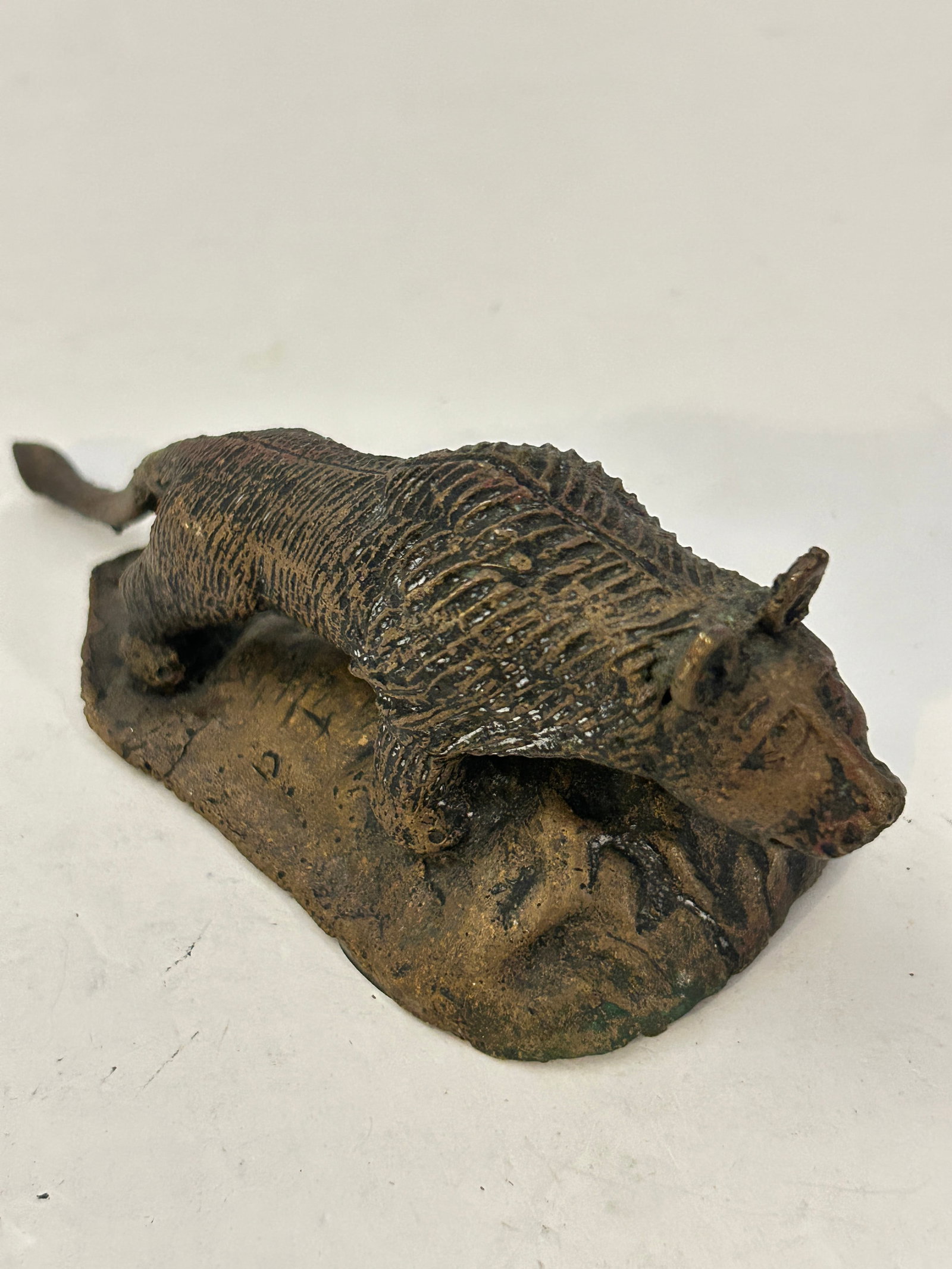 Small Bronze Animal Paperweight 19th Century 6 1/2": Small Bronze Animal Paperweight 19th Century 6 1/2" Please view all photos as they are part of the description and condition of this Item, Feel free to contact me with questions or picture requests! U