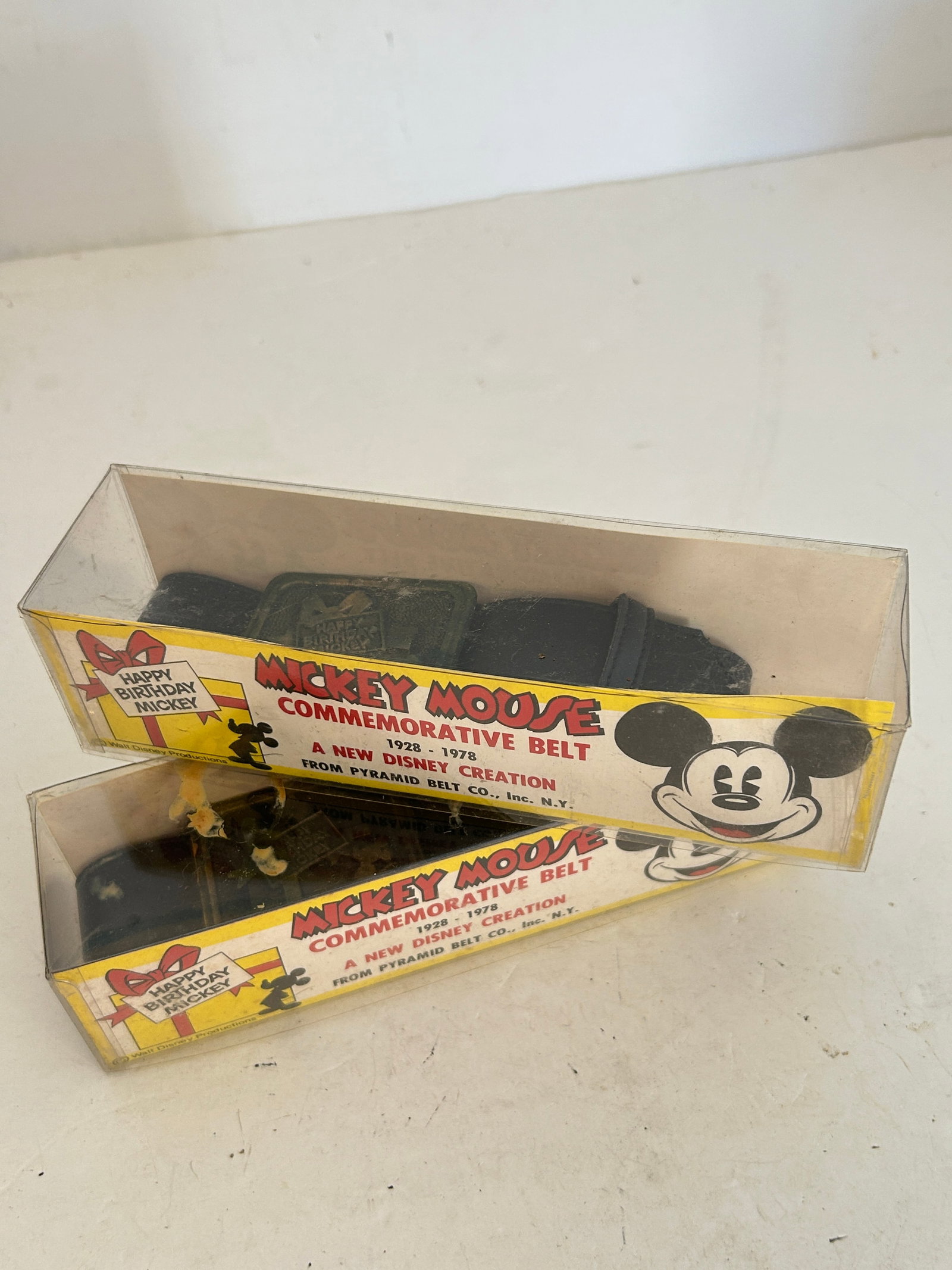 vintage lot of 2 1978 Mickey Mouse 50th Anniversary commemorative belts: vintage lot of 2 1978 Mickey Mouse 50th Anniversary commemorative belts Please view all photos as they are part of the description and condition of this Item, Feel free to contact me with questions or